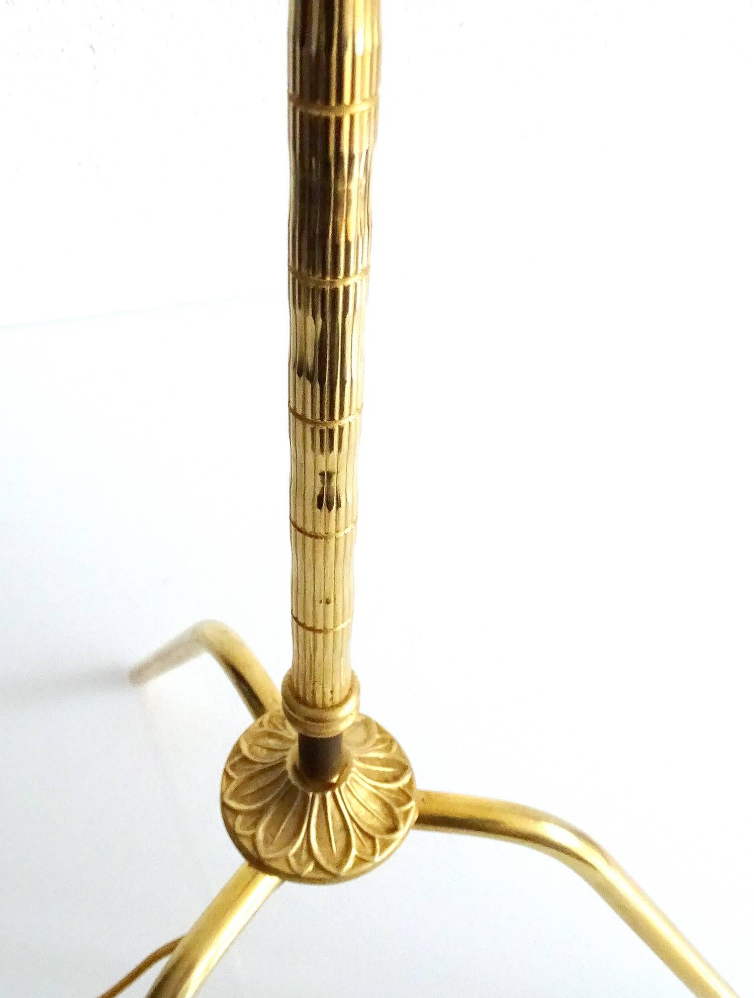Mid-20th Century French MidCentury Bagues Brass Bamboo Mid-Century  Floor Lamp, 1950s Design,  