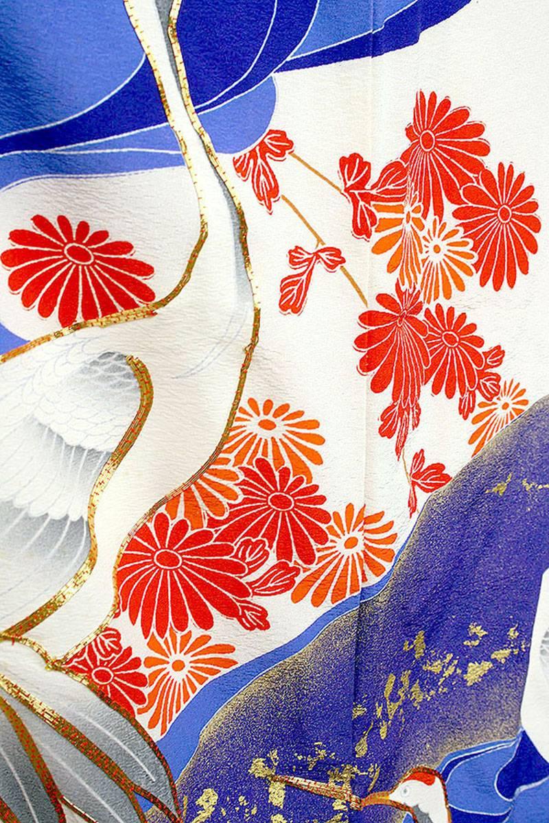 Vintage Silk Silver Brocade  Japanese Ceremonial Kimono, MidCentury  For Sale 4