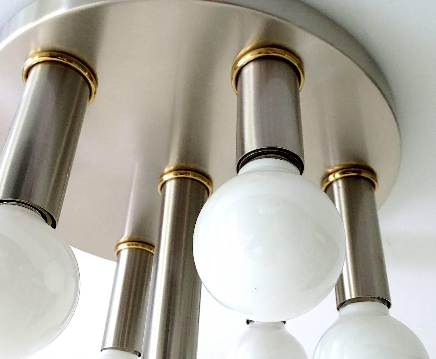 Honsel  Brass Flush Mount Light, 1970s Modernist Design Pendant Lamp 2