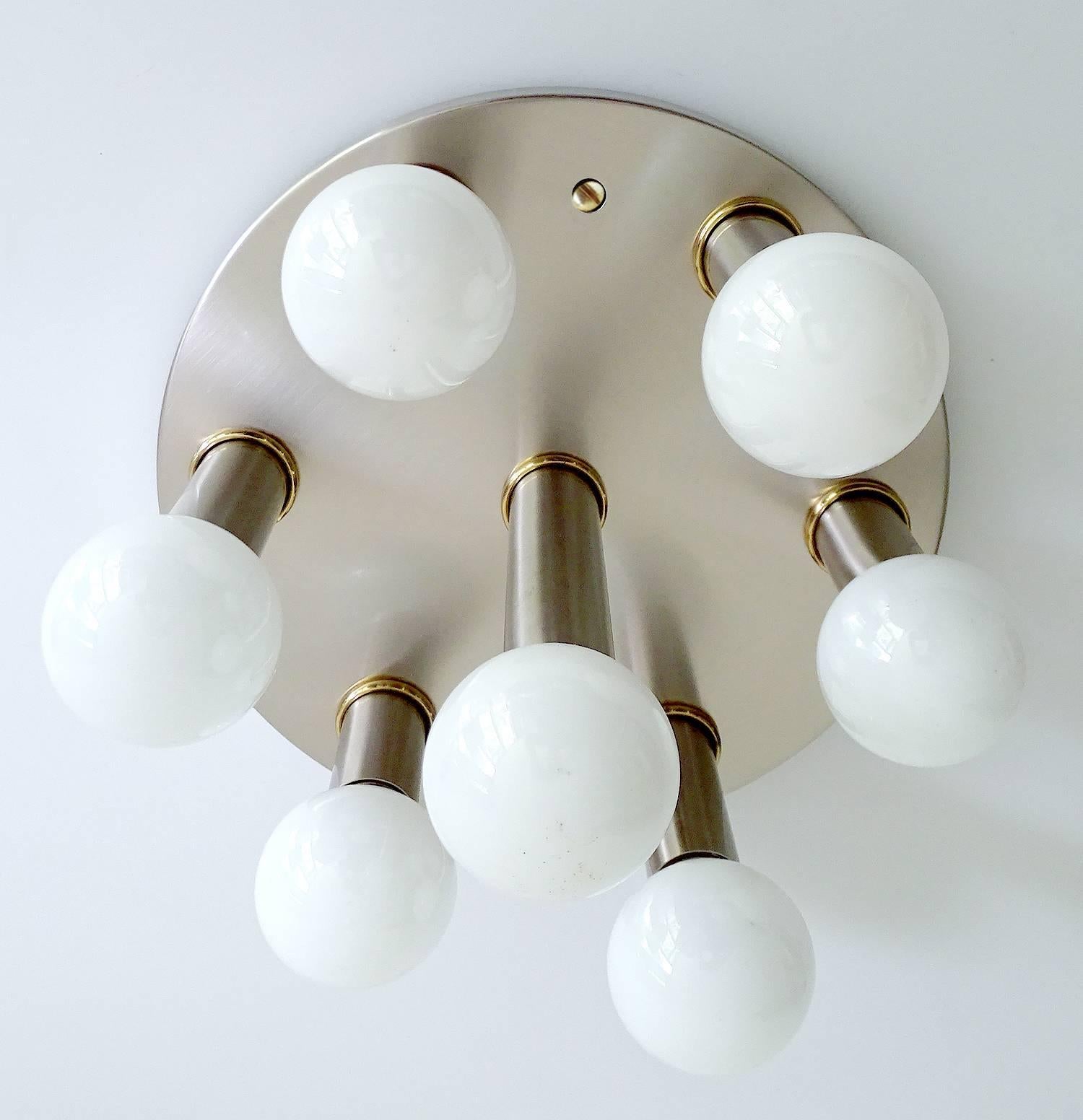 Honsel  Brass Flush Mount Light, 1970s Modernist Design Pendant Lamp 1