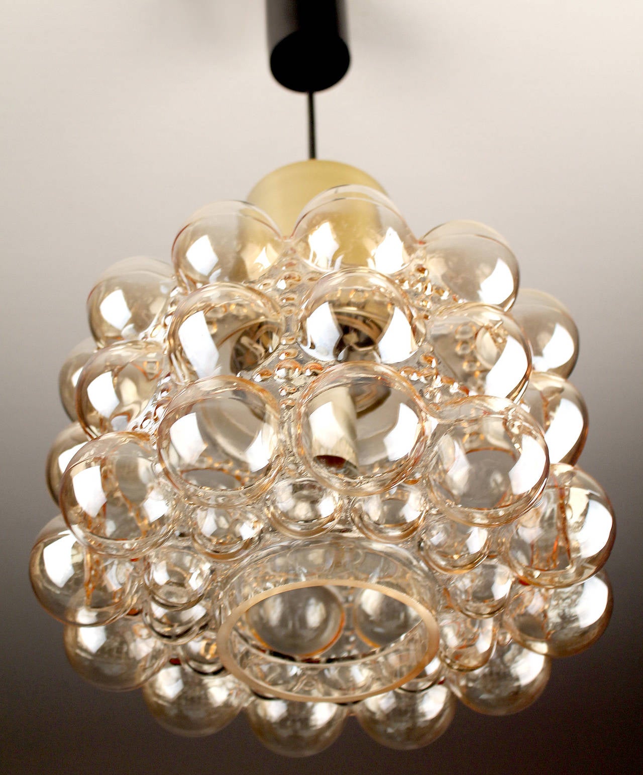 Limburg MidCentury Bubble Glass Brass Chandelier Pendant Light, Gio Ponti Era For Sale 5
