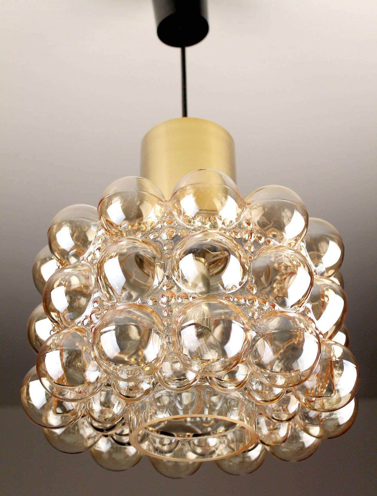 Limburg MidCentury Bubble Glass Brass Chandelier Pendant Light, Gio Ponti Era im Angebot 5