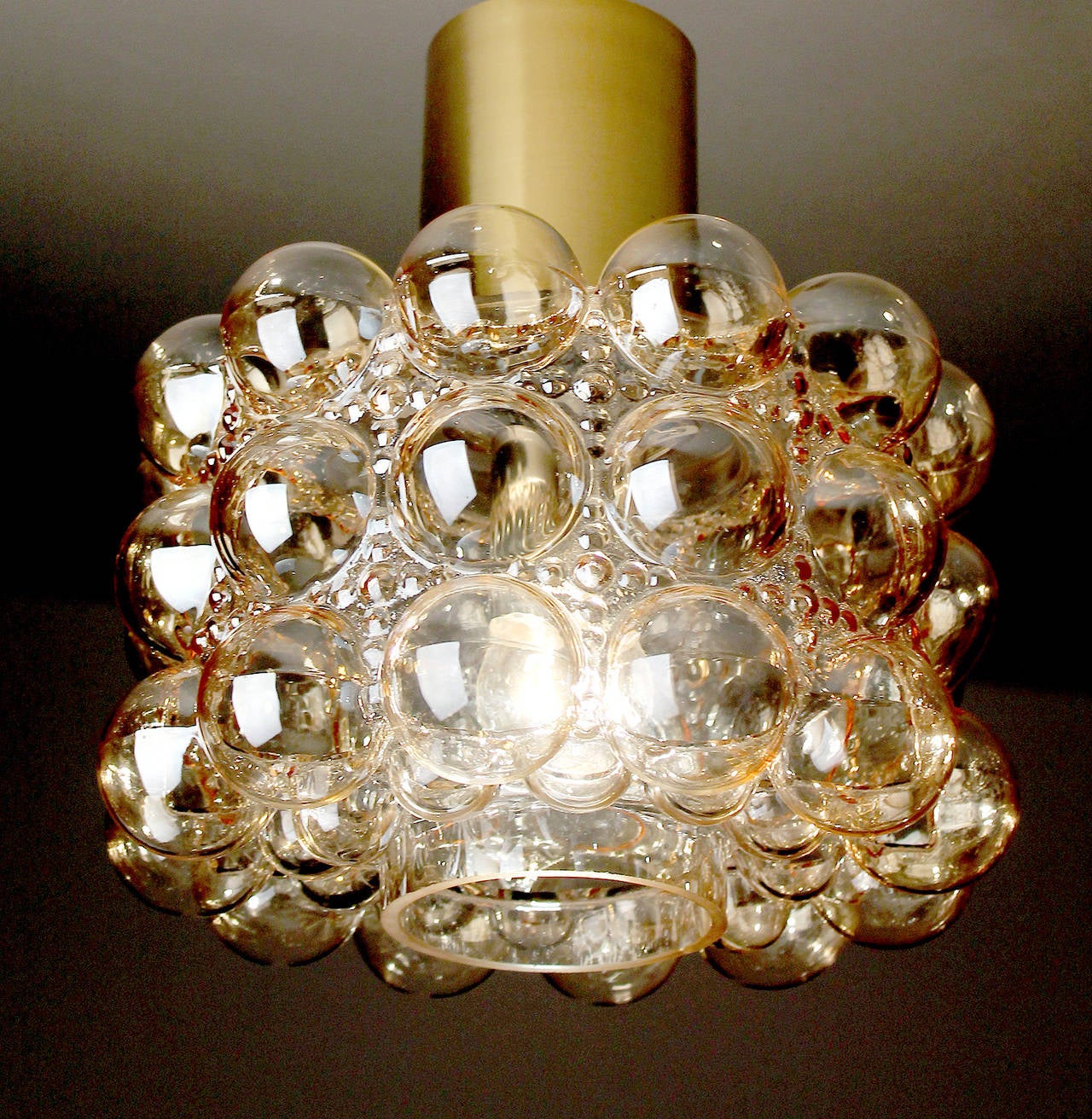Limburg MidCentury Bubble Glass Brass Chandelier Pendant Light, Gio Ponti Era im Angebot 6