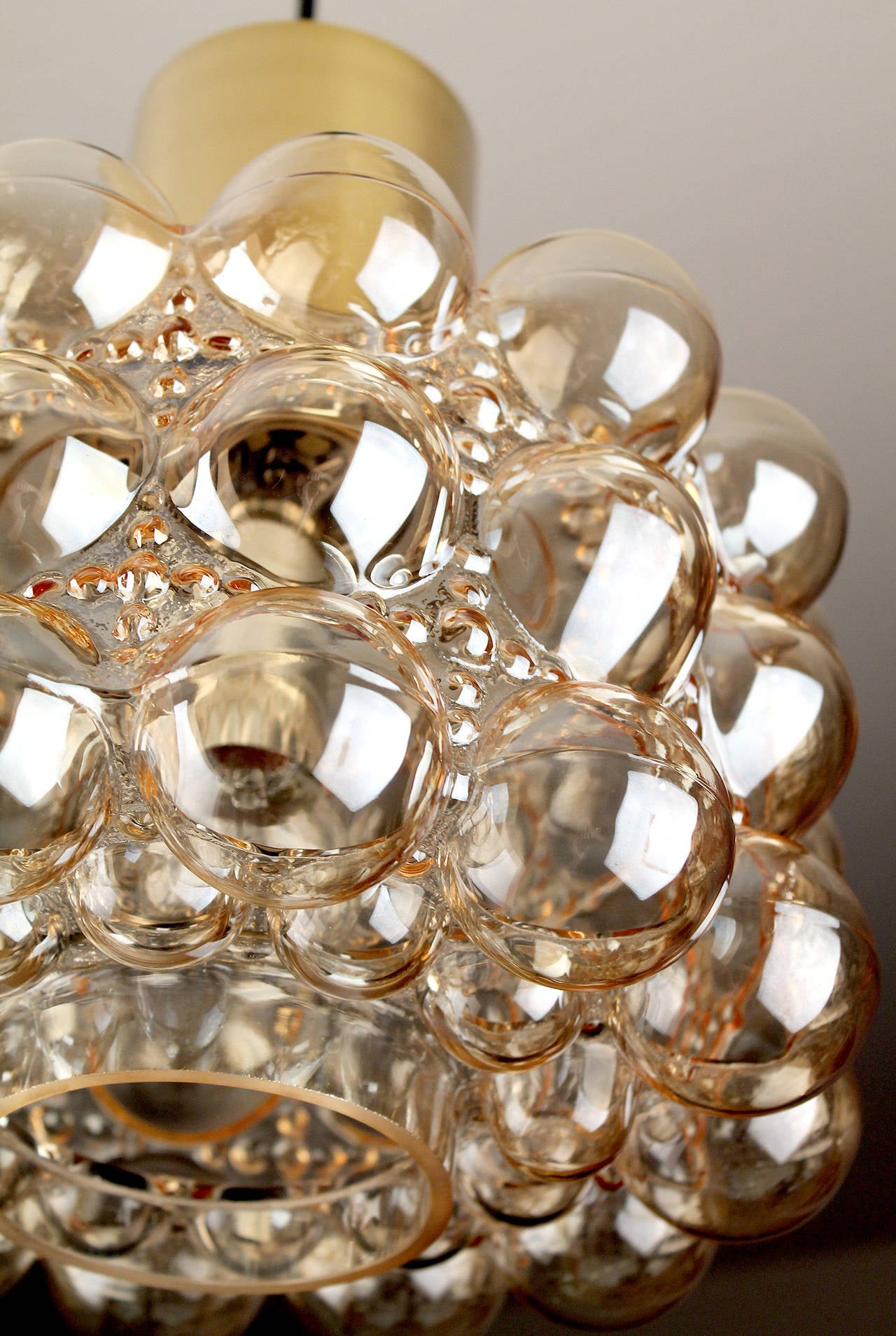 Limburg MidCentury Bubble Glass Brass Chandelier Pendant Light, Gio Ponti Era im Angebot 11