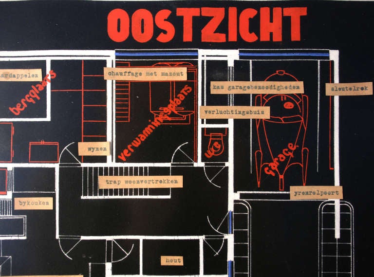 Art Deco Bauhaus Original Mansion Villa Architect Blueprint and Drawing, Belgium For Sale 2