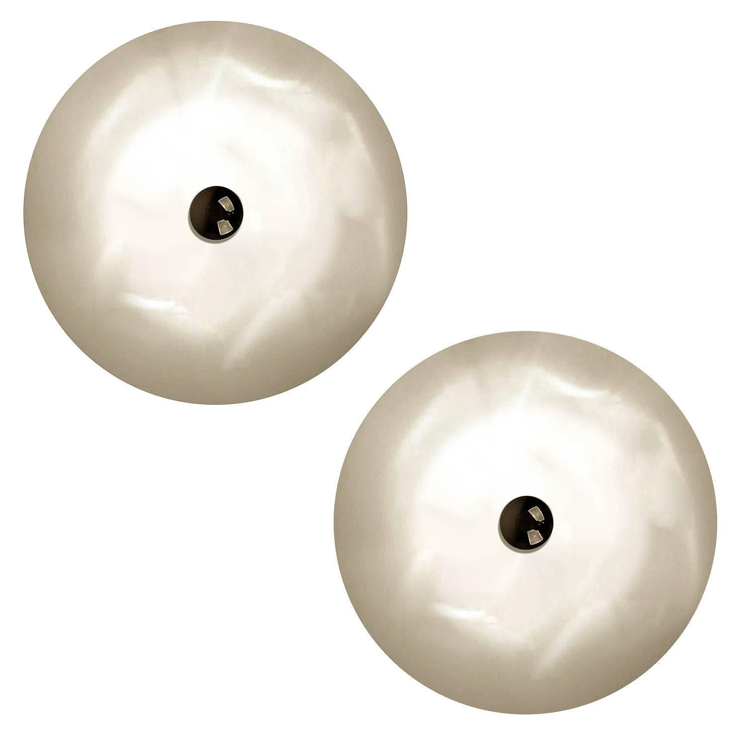 Pair of Huge Architectonic Wall LIghts Sconces,  Stilnovo Style For Sale