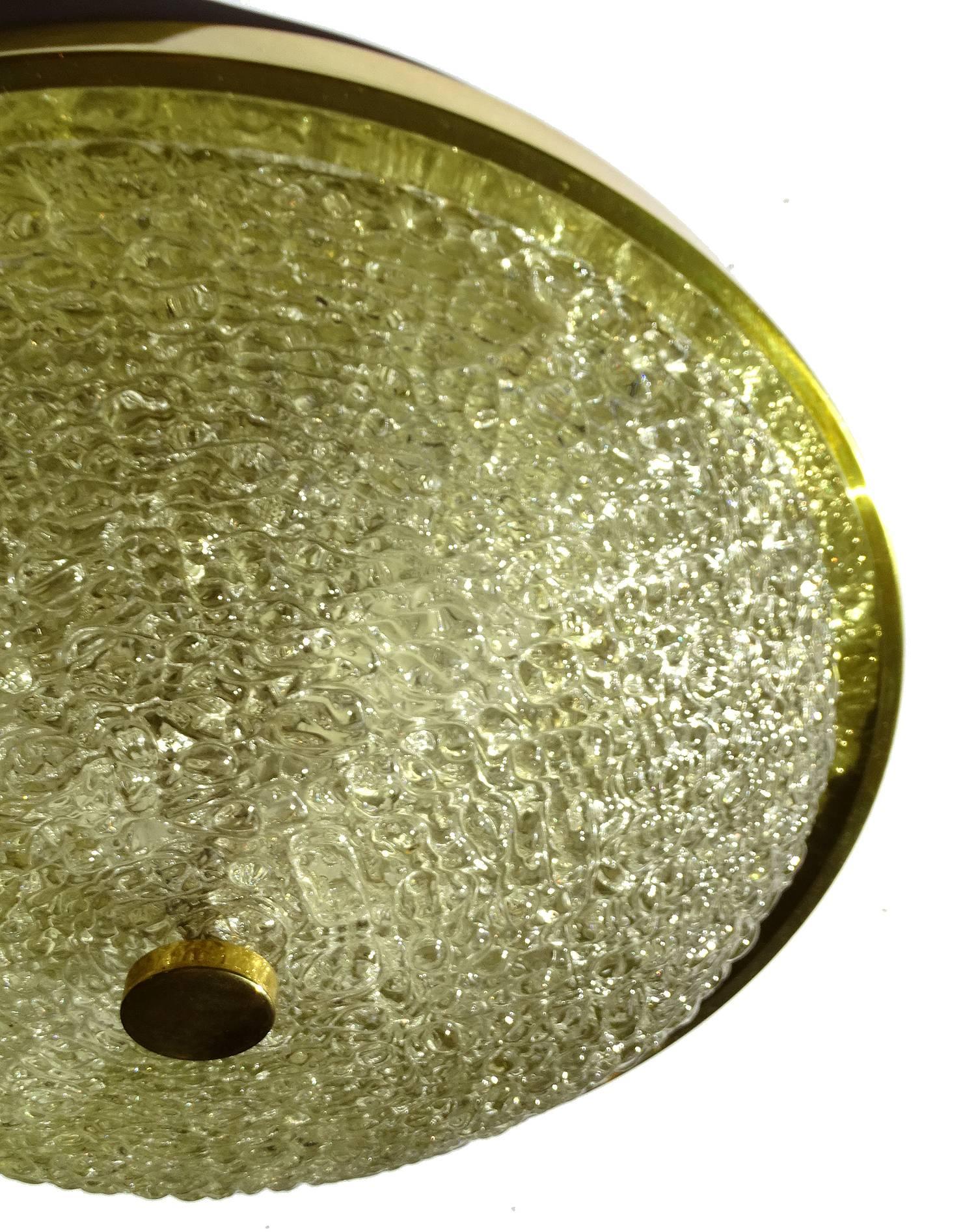Large MidCentury Barovier Toso Glass Flush Mount Light, 1960s  1