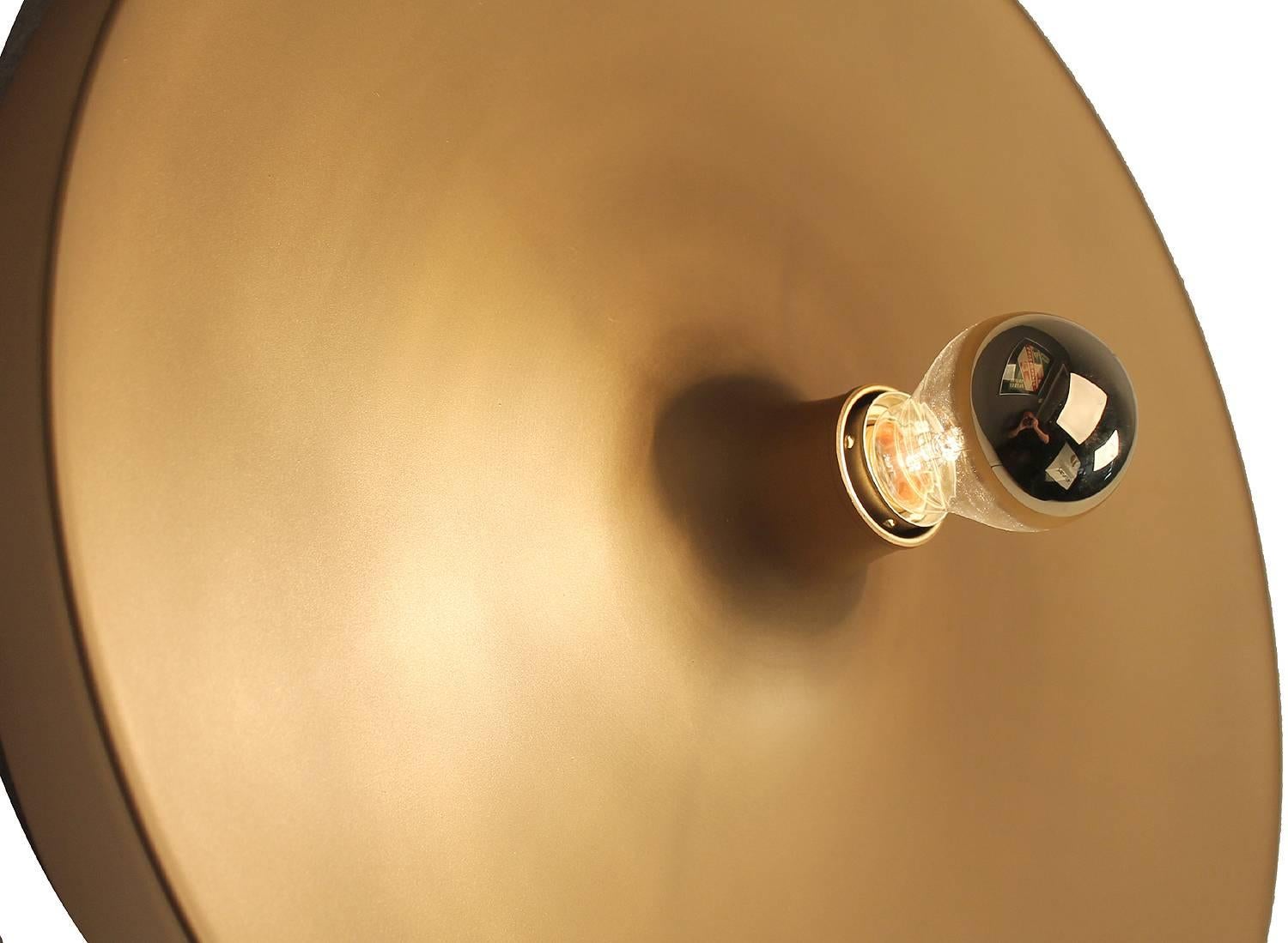 Large Architectonic Bronze Gold Sconce Wal Lamp Modernist Design 60s 2
