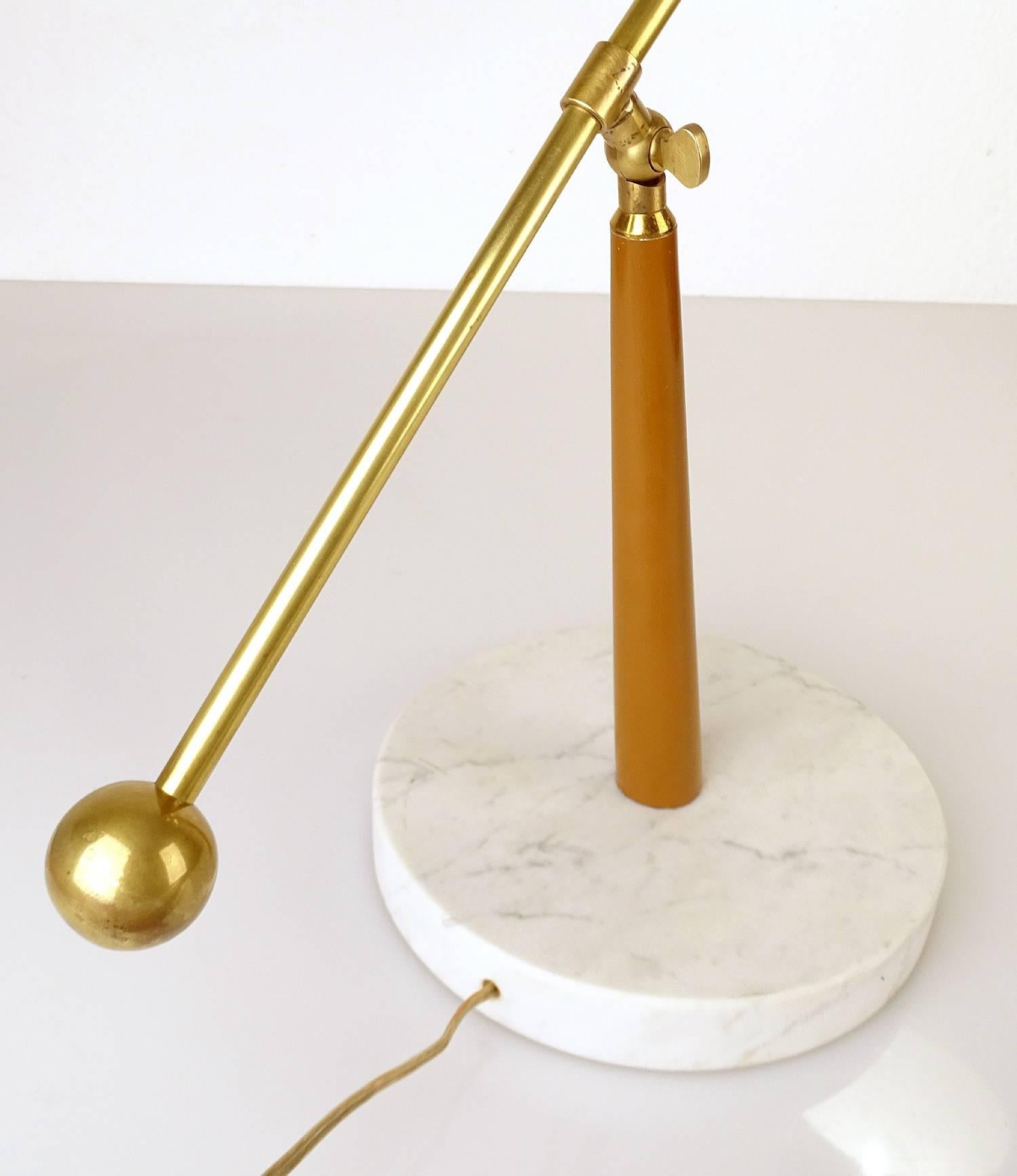 Very Large Stilux Milano Table Desk Lamp, 1950s Modernist Stilnovo Style, Brass 3