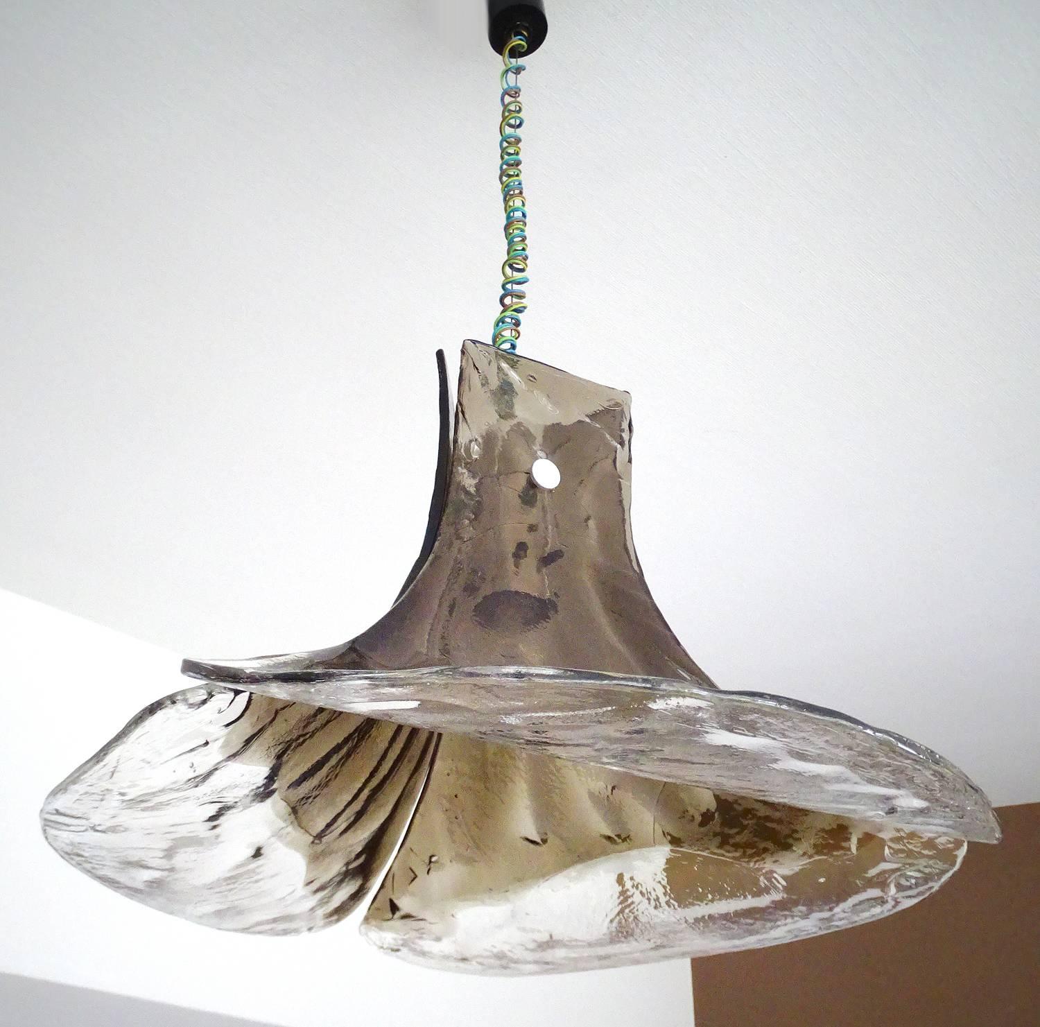  Carlo Nason Mazzega Murano Glas Chandelier Pendant Light , Gio Ponti  Era (Moderne der Mitte des Jahrhunderts) im Angebot