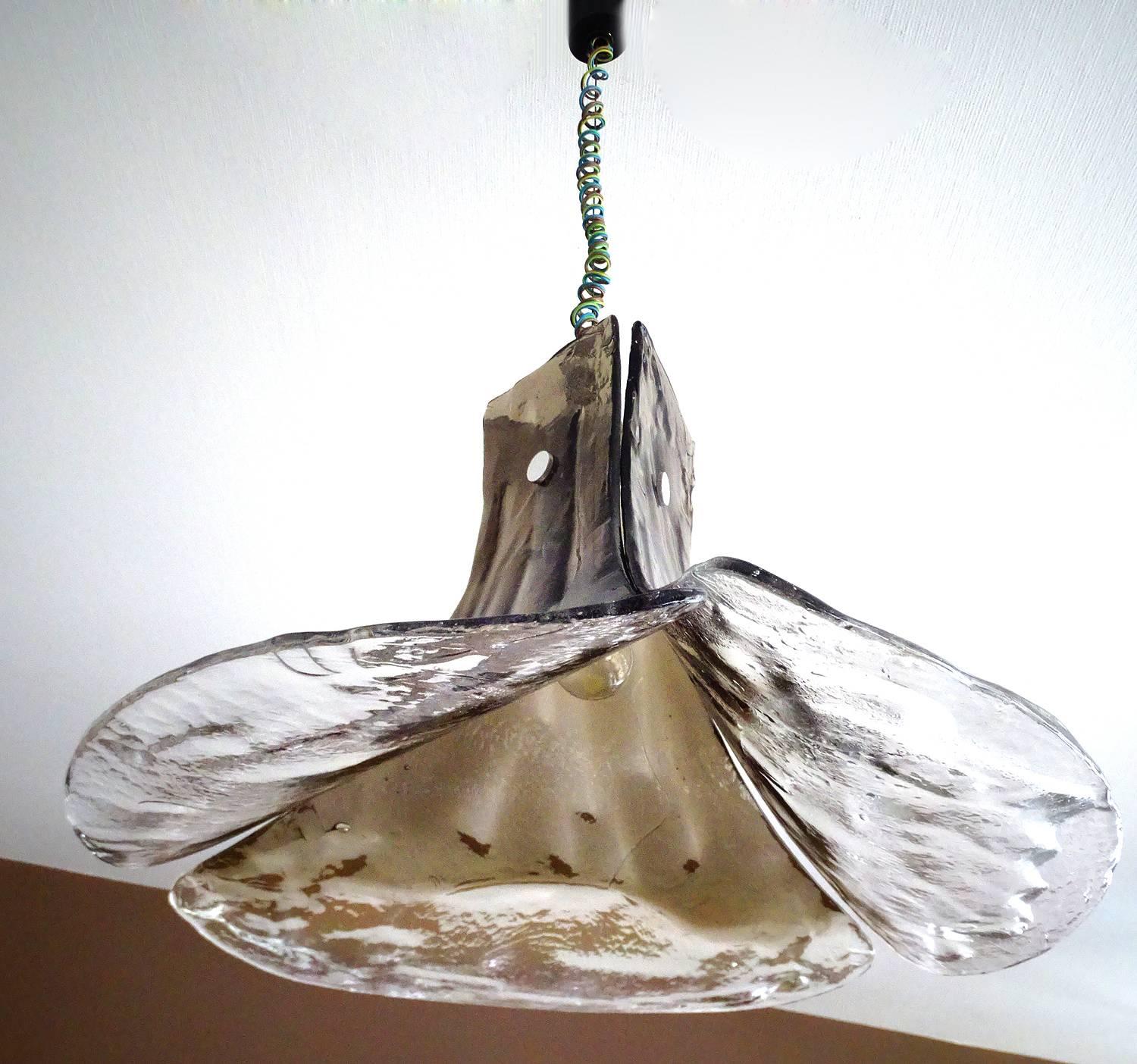 Italian Carlo Nason Mazzega Murano Glas Chandelier Pendant Light , Gio Ponti  Era For Sale
