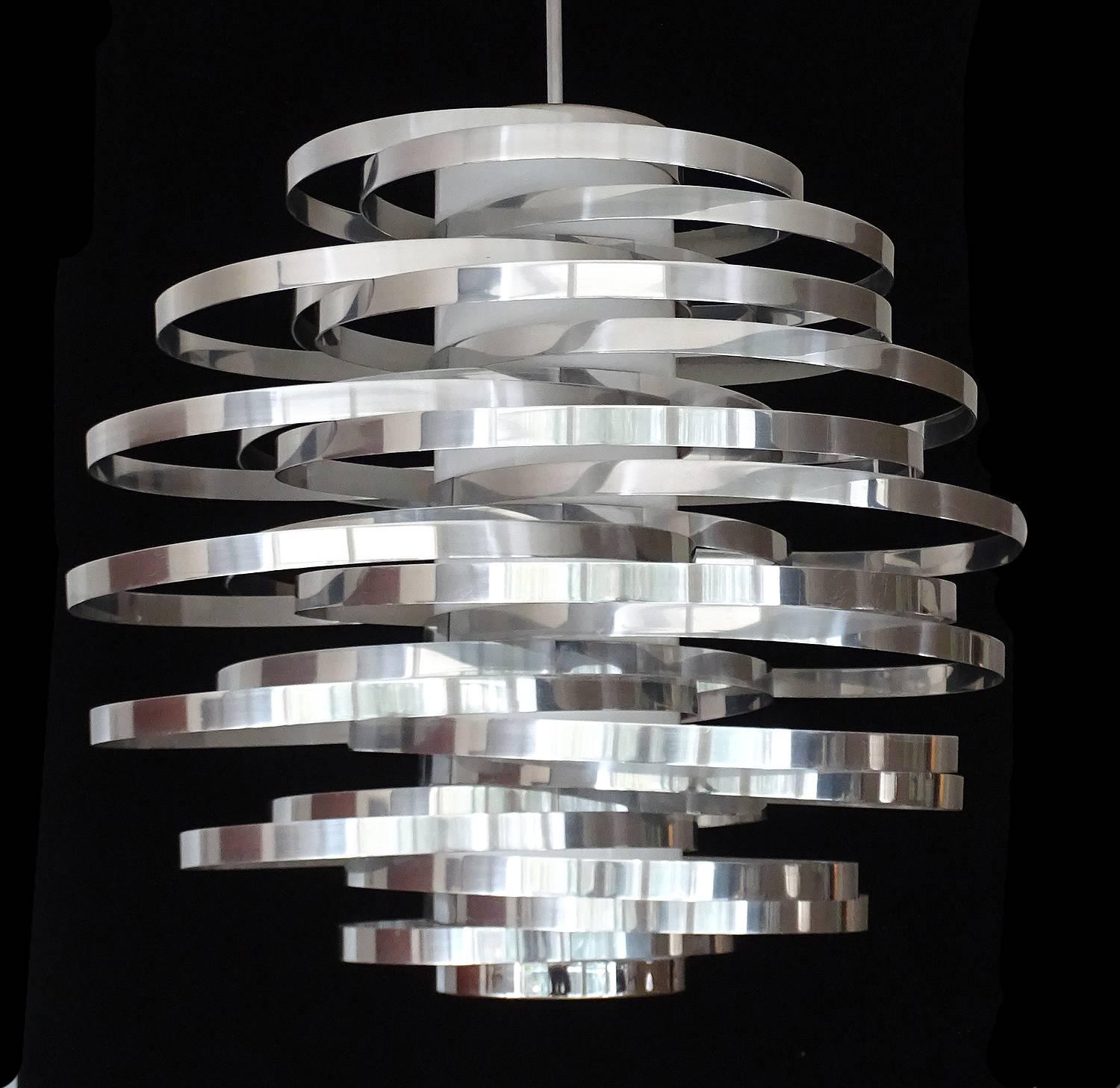 Very Large Sciolari  Cyclone Chandelier, 1960s Modernist Italian Design  In Good Condition In Bremen, DE