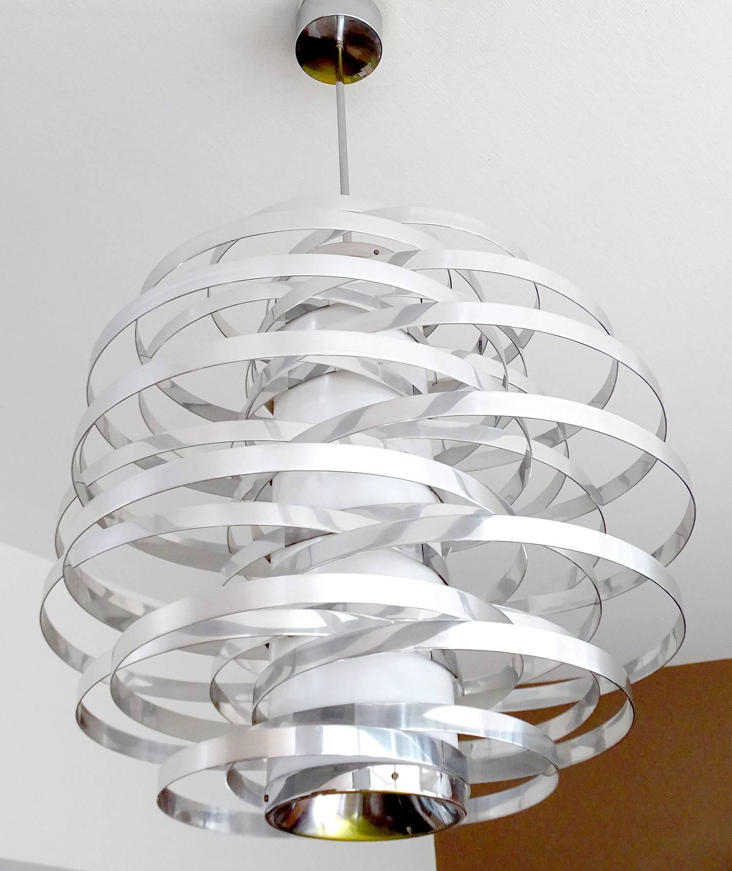 Mid-Century Modern Very Large Sciolari  Cyclone Chandelier, 1960s Modernist Italian Design 