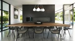 Luxus Chandelier by Uno & Osten Kristiansson Glass Globes Lamp Danish Modern