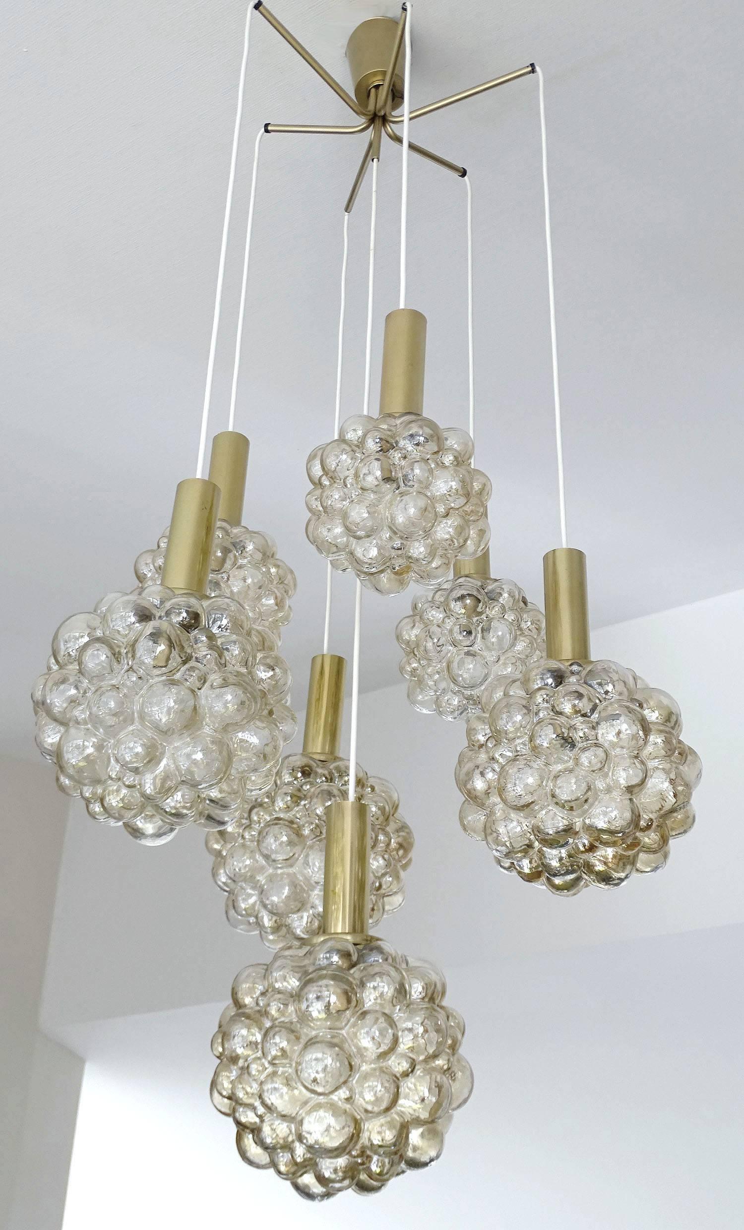 Limburg  Bubble Glass Globe Chandelier Brass  Pendant Lamp Modernist Design 1