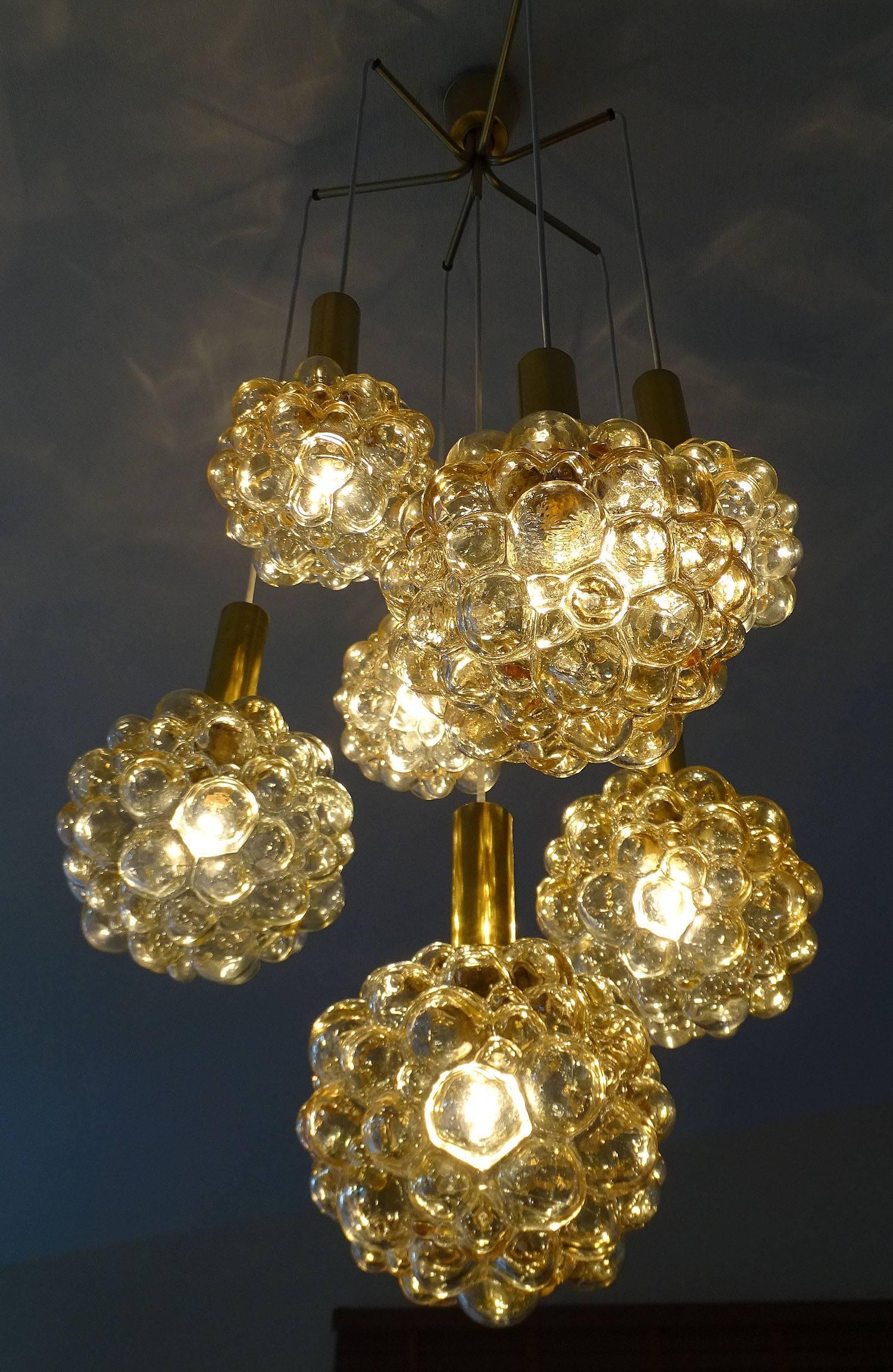 Limburg  Bubble Glass Globe Chandelier Brass  Pendant Lamp Modernist Design 2