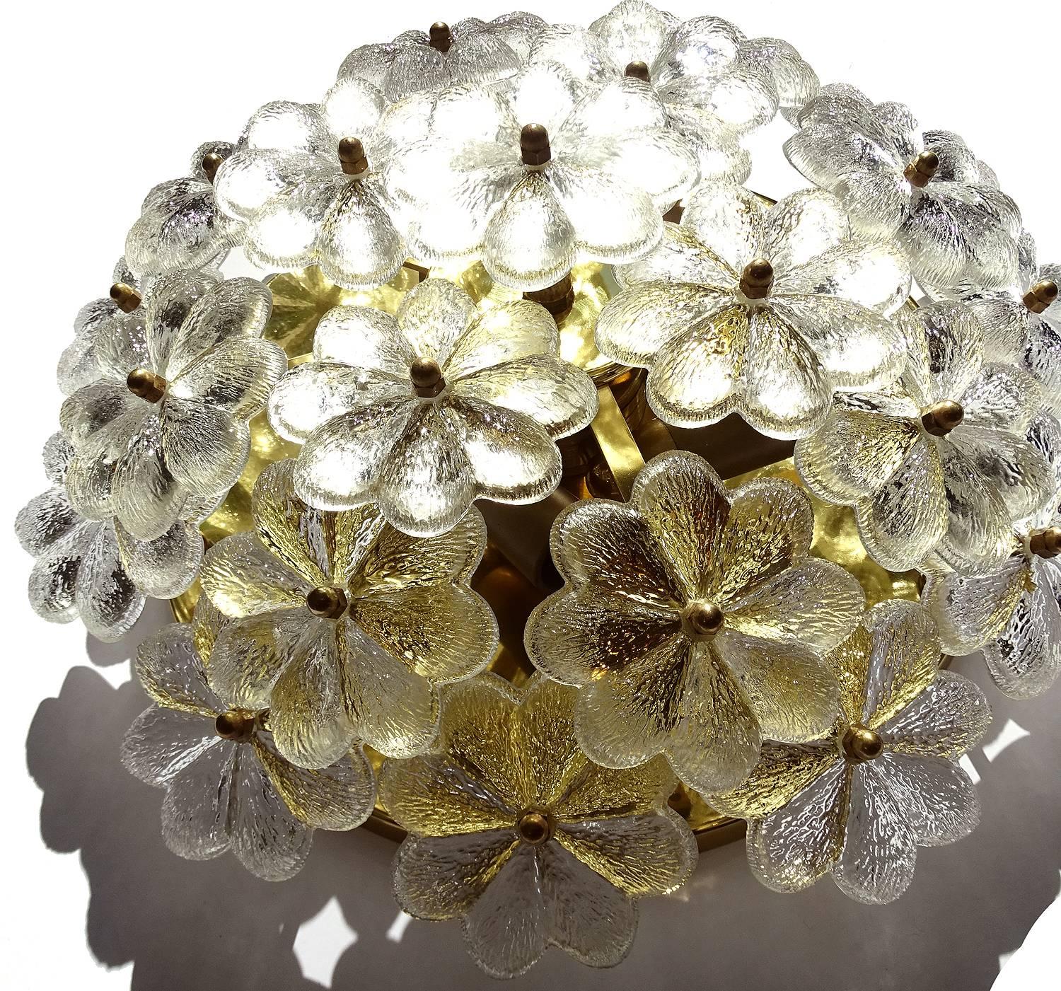  Palme Sconce Flush Light, Glass Flowers, 1960s  For Sale 4