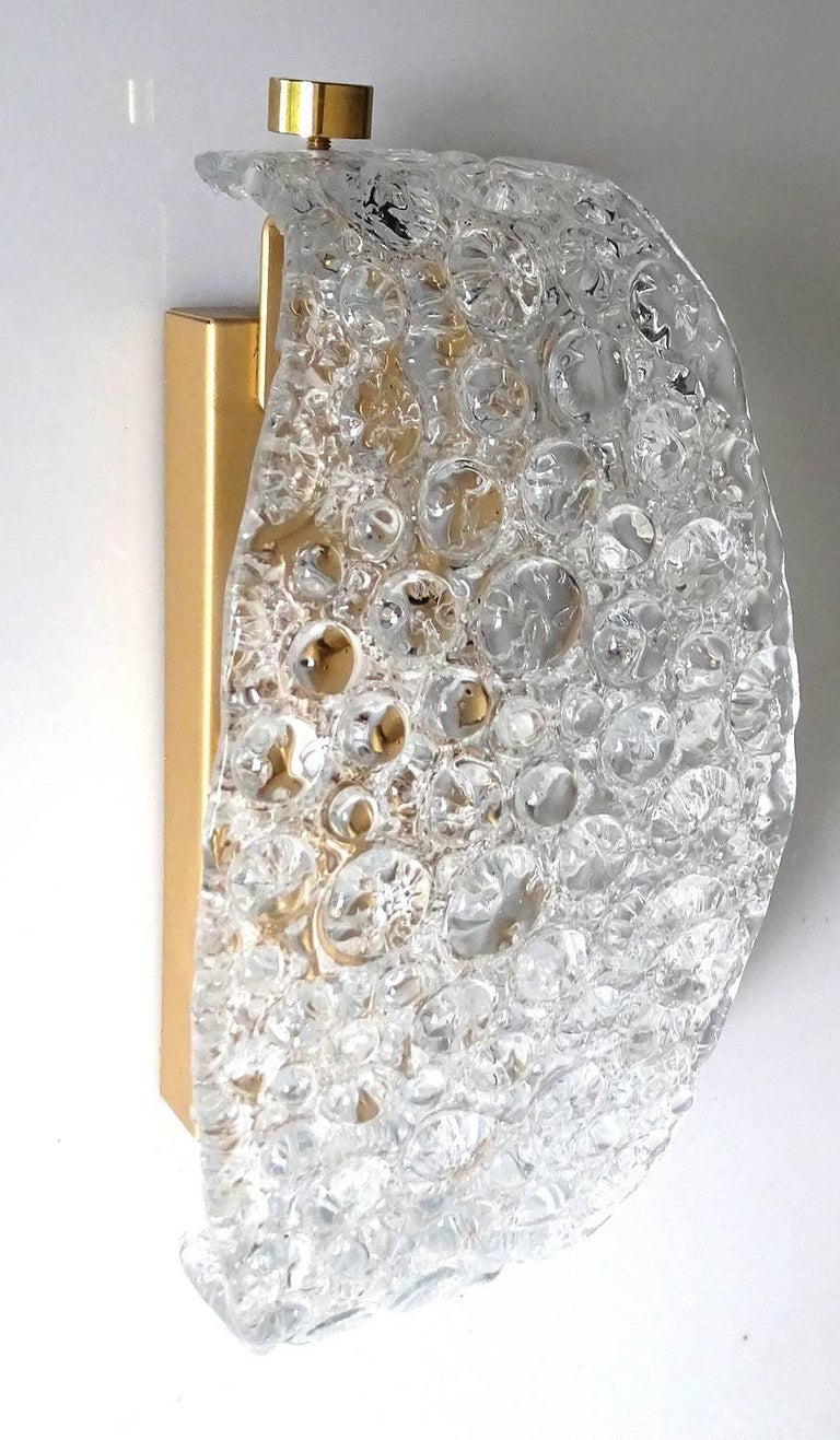 Pair of Murano Bubble Glass Sconces, 1960s Mirror Vanity Wall Lights For Sale at 1stdibs