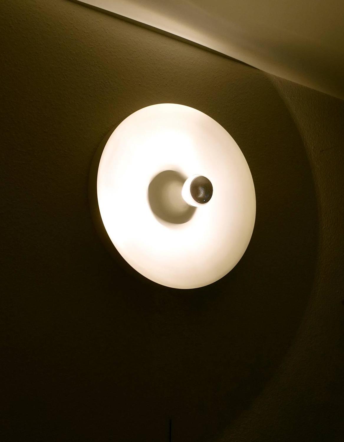 Pair Very Large Space Age Disc Sconces Wall Lamps, 1970s Modernist Design at 1stdibs
