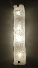 Three Very Large Kaiser Murano Glass Sconces, 1960s Chrome Mirror Wall Lights