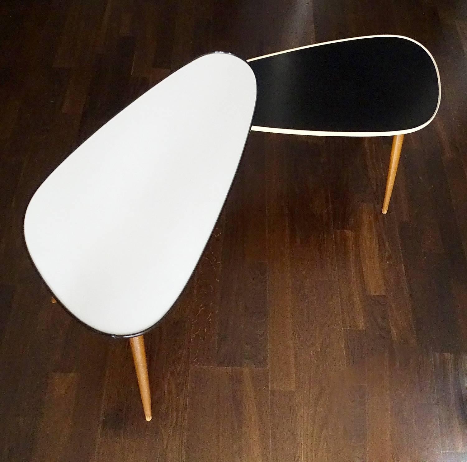 Mid-20th Century Large Mid-Century Dual Nesting Revolving Tables, 1950s Modernist Design