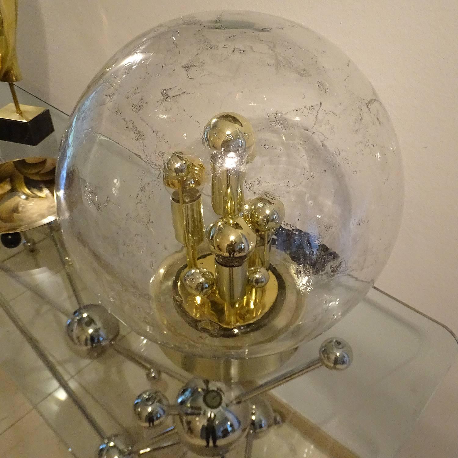  Large Doria MidCentury Glass Globe Table Lamp,  Kalmar Style For Sale 6