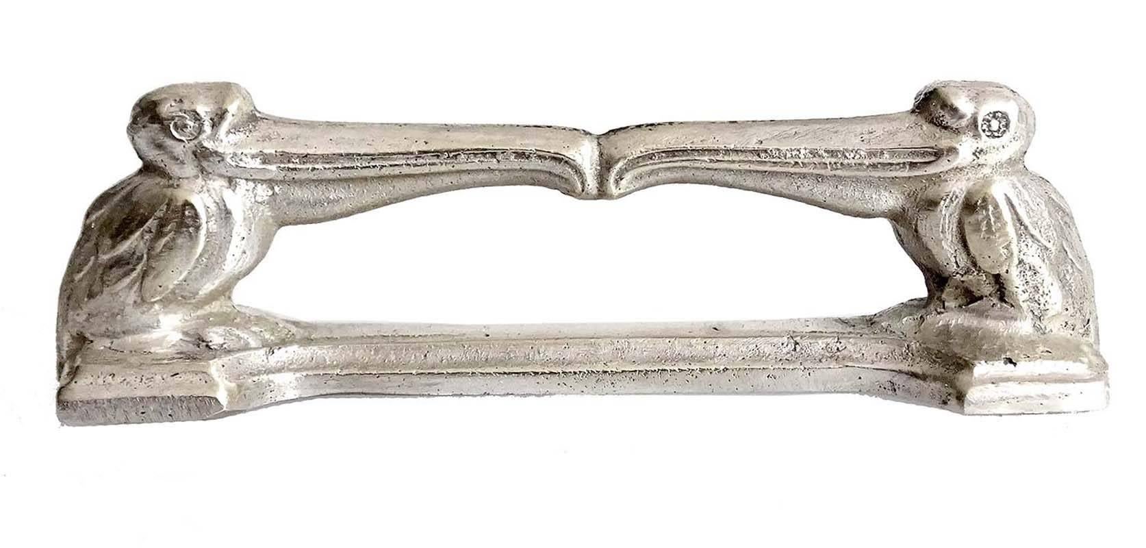 Six French Art Deco Bronze Silver Plated Knife Rest, 1930s, Modernist Design 6
