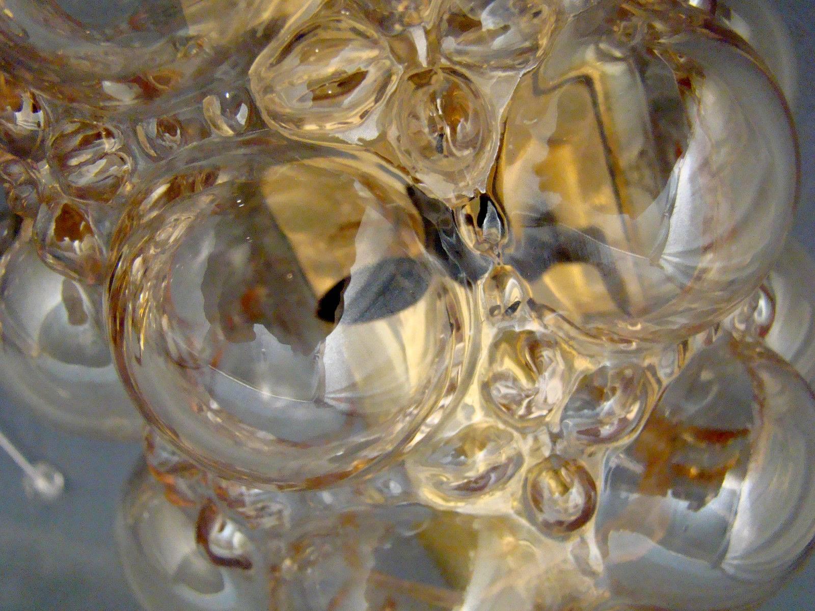 Pair Limburg Bubble Glass & Brass  Mirror Vanity Sconces 2