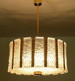 Kalmar  Bronze Murano Glass Chandelier Pendant Light, Gio Ponti Era
