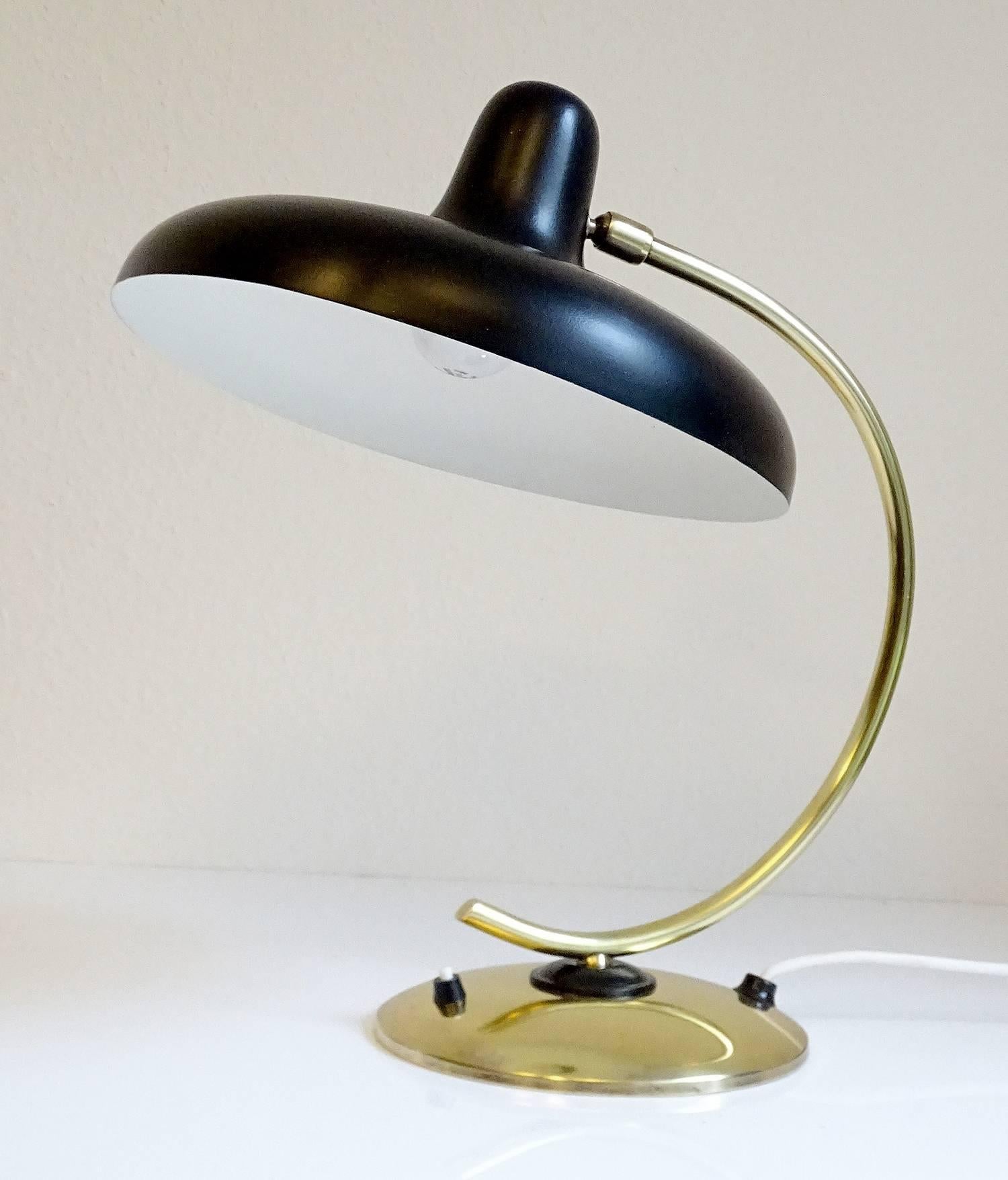 Mid-Century Modern Large MidCentury Modern Lumen Brass Table Lamp, Stilnovo Style For Sale
