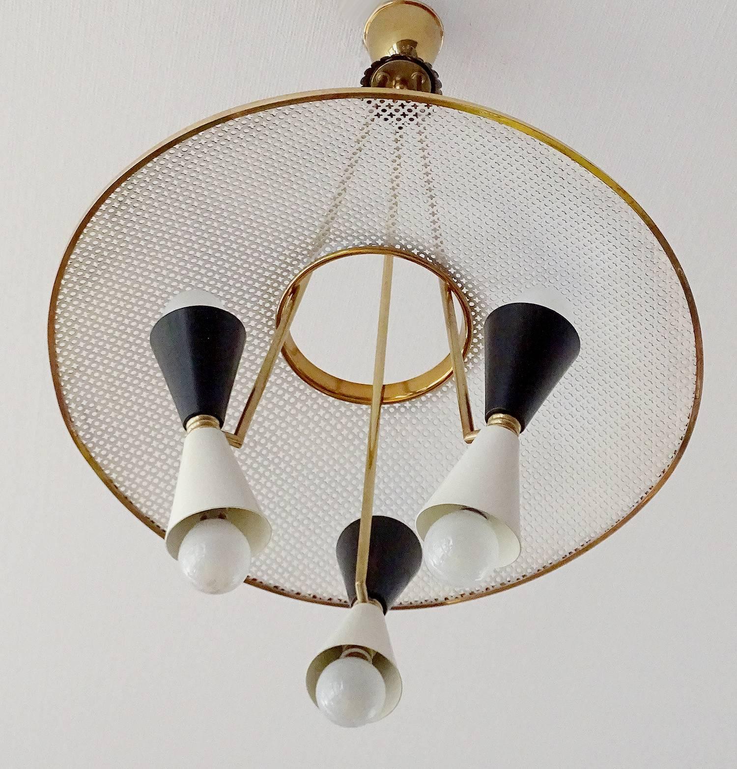  Large Stilnovo Style Chandelier with Diabolo Shades 3