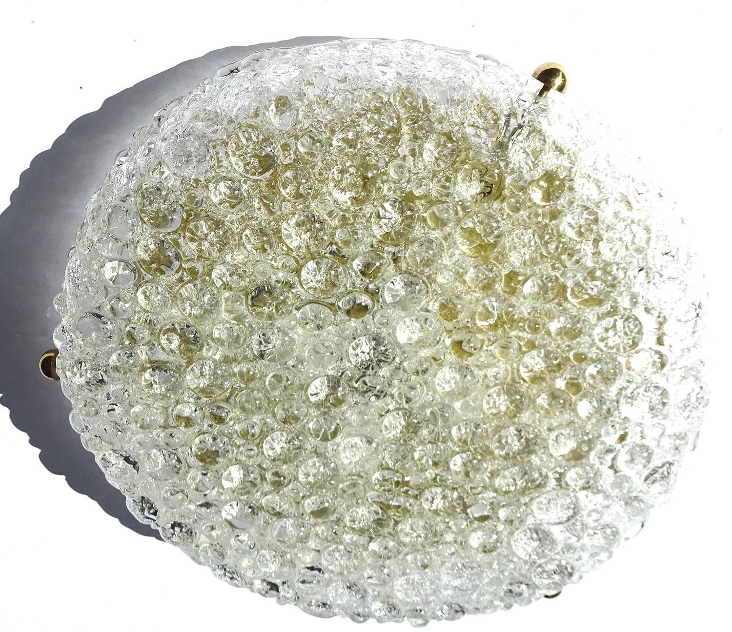  Large Murano Bubble Glass Flush Light   1