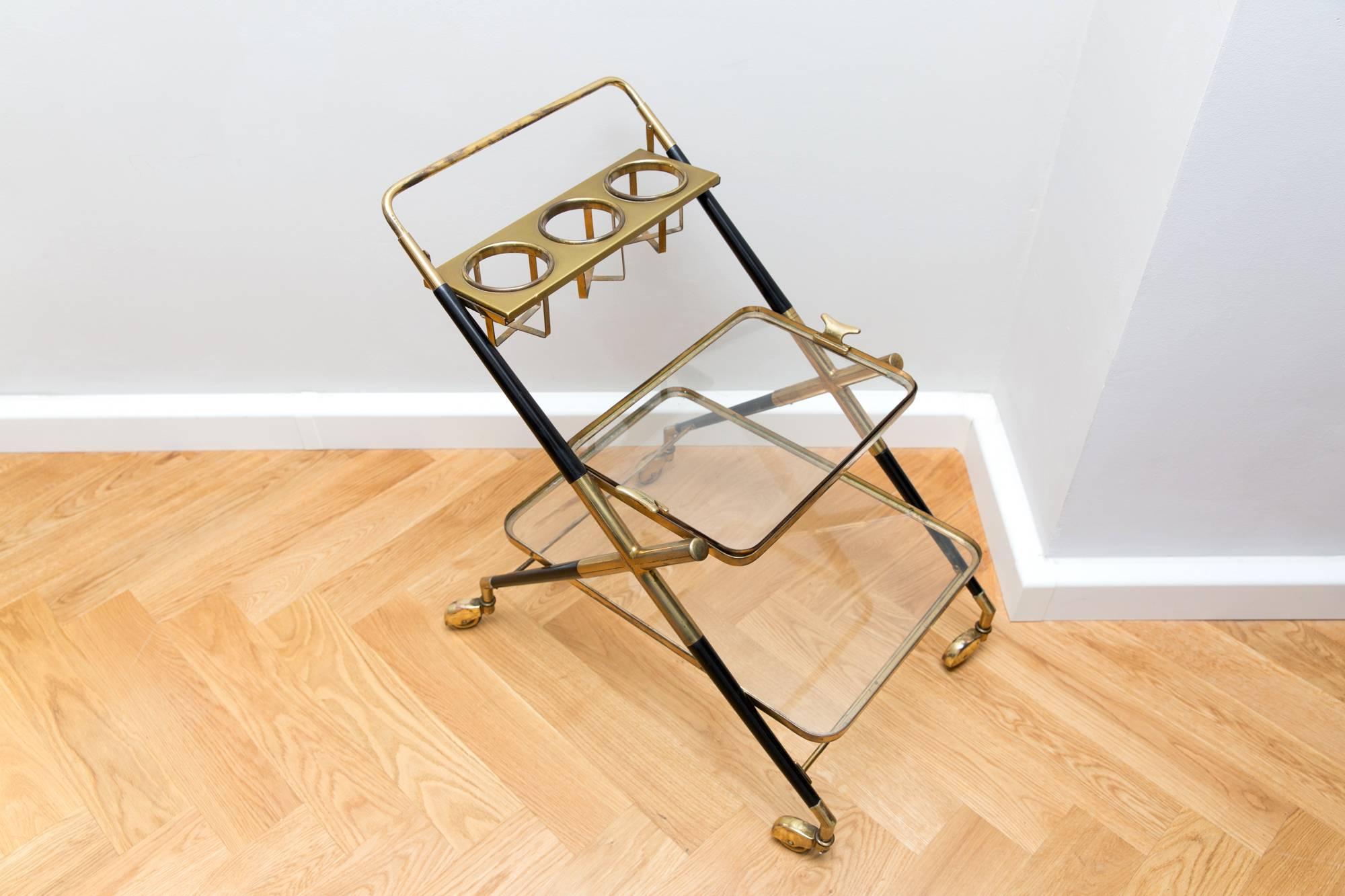 Lacquered Bar Cart by Cesare Lacca, Italy circa 1950 For Sale