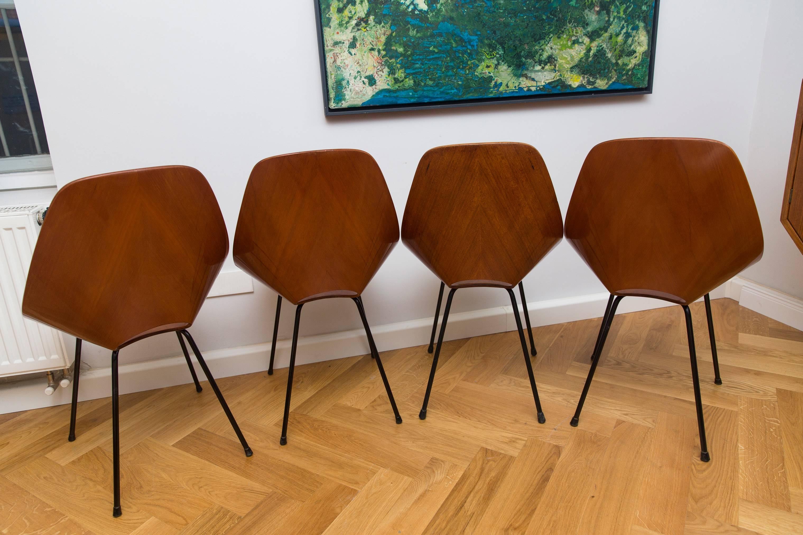 Mid-Century Modern Set of Four Vittorio Nobili Medea Chairs, Italy, circa 1960