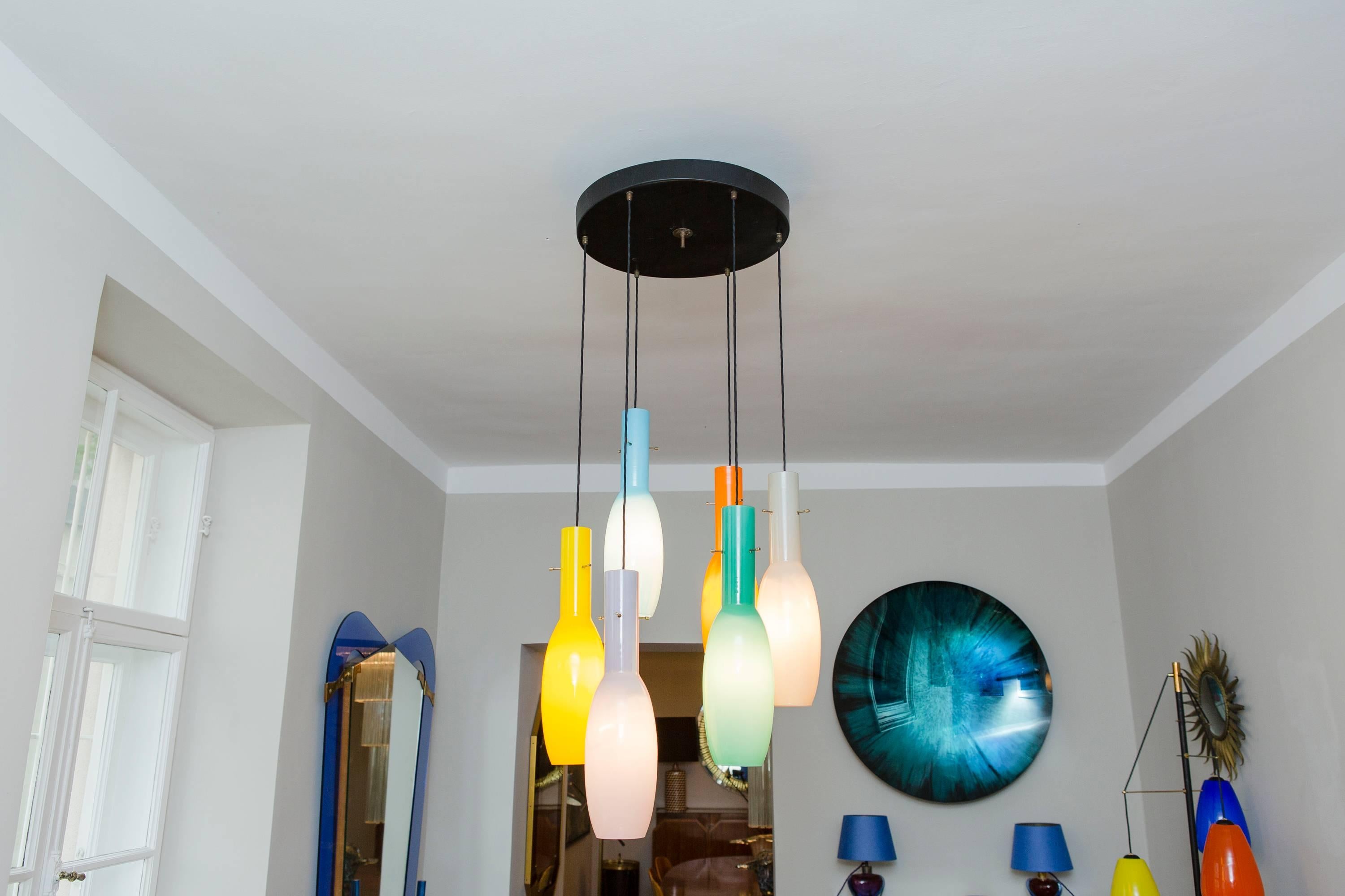 Mid-20th Century Chandelier by Vistosi, Italy, Murano, circa 1950 For Sale