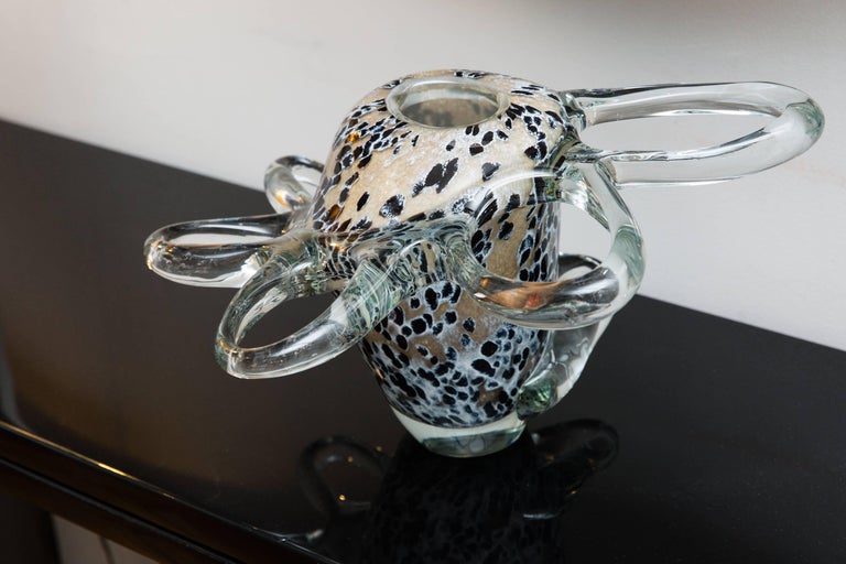 Vase by Mihai Topescu, Romania, circa 1990, Studio Glass For Sale at