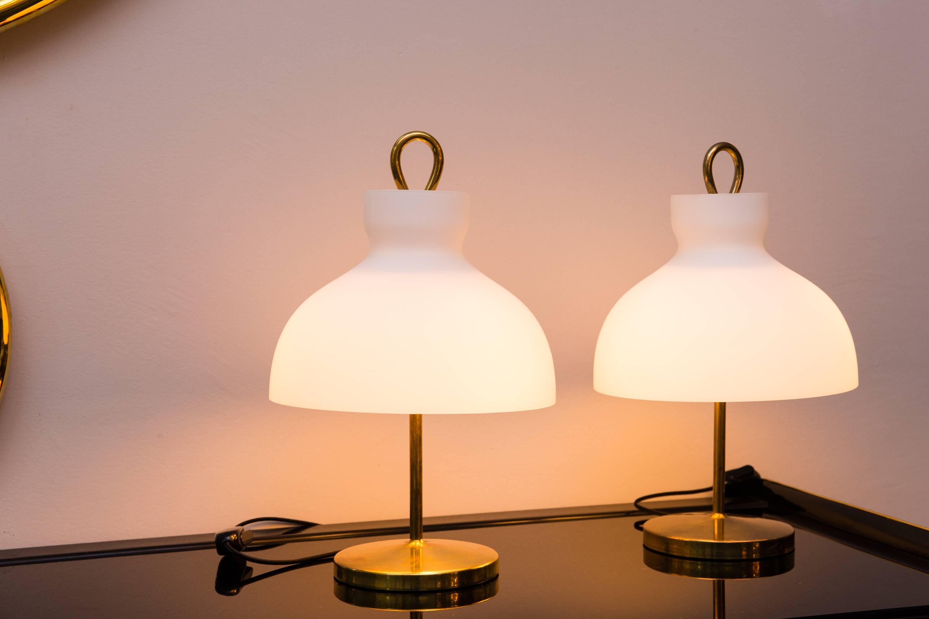 Italian Pair of Table Lamps by Ignazio Gardella, Model Arenzano LTA 3, Prod. Azucena