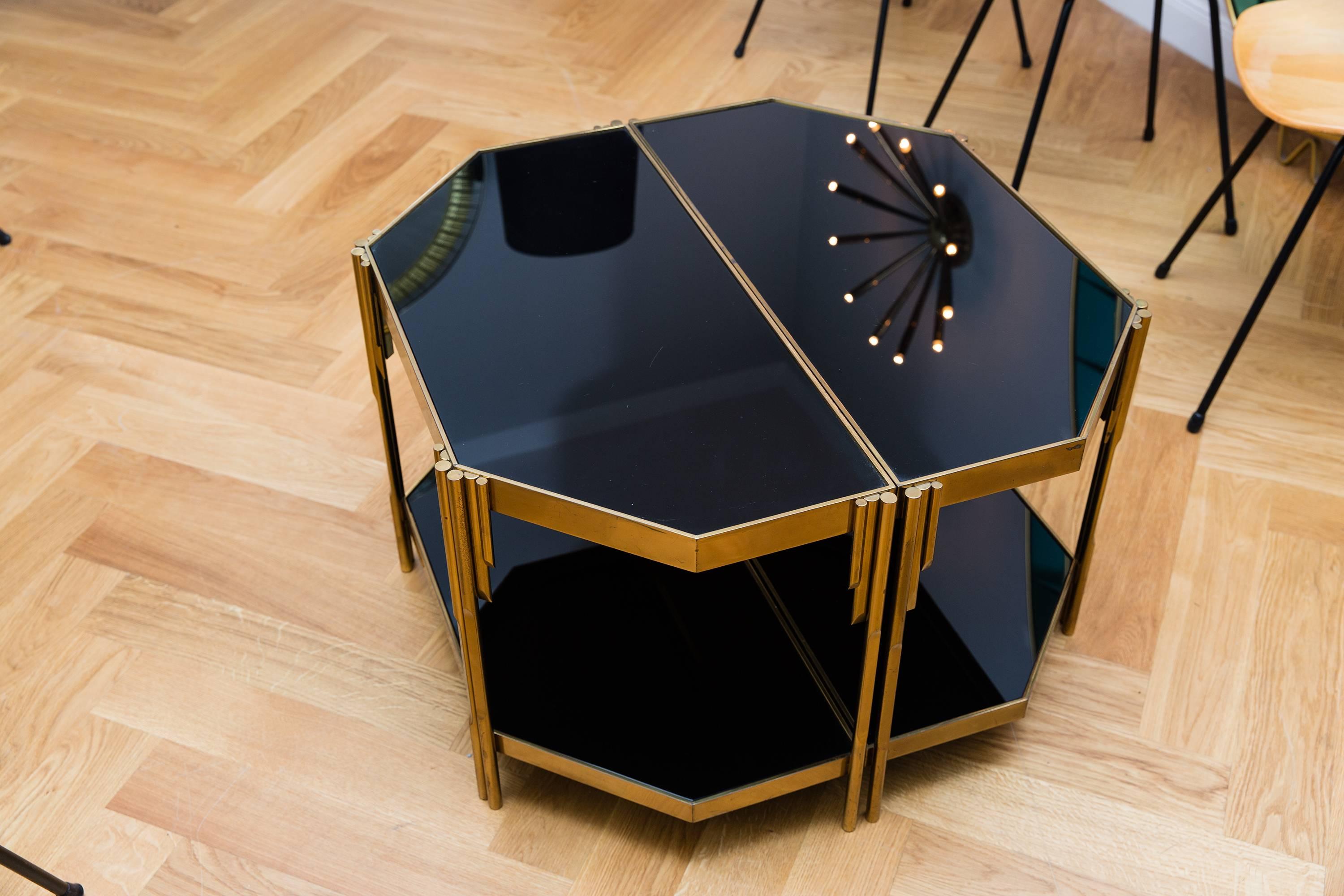 Brass Pair of Occasional Tables by Luciano Frigerio, Model Achille, Italy, 1970s