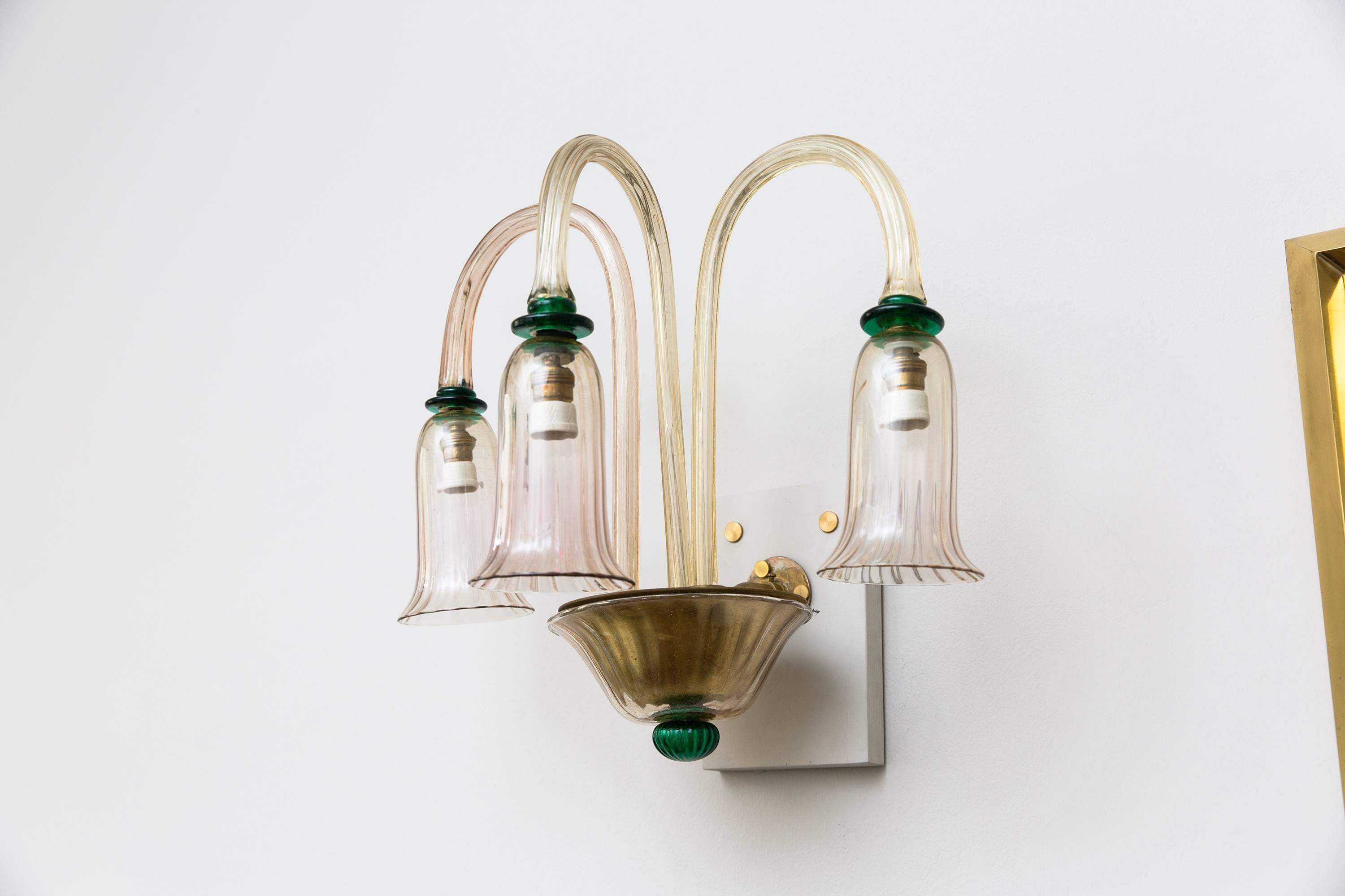 Venini Pair of Wall Lights, Italy circa 1950 In Excellent Condition In Munich, DE