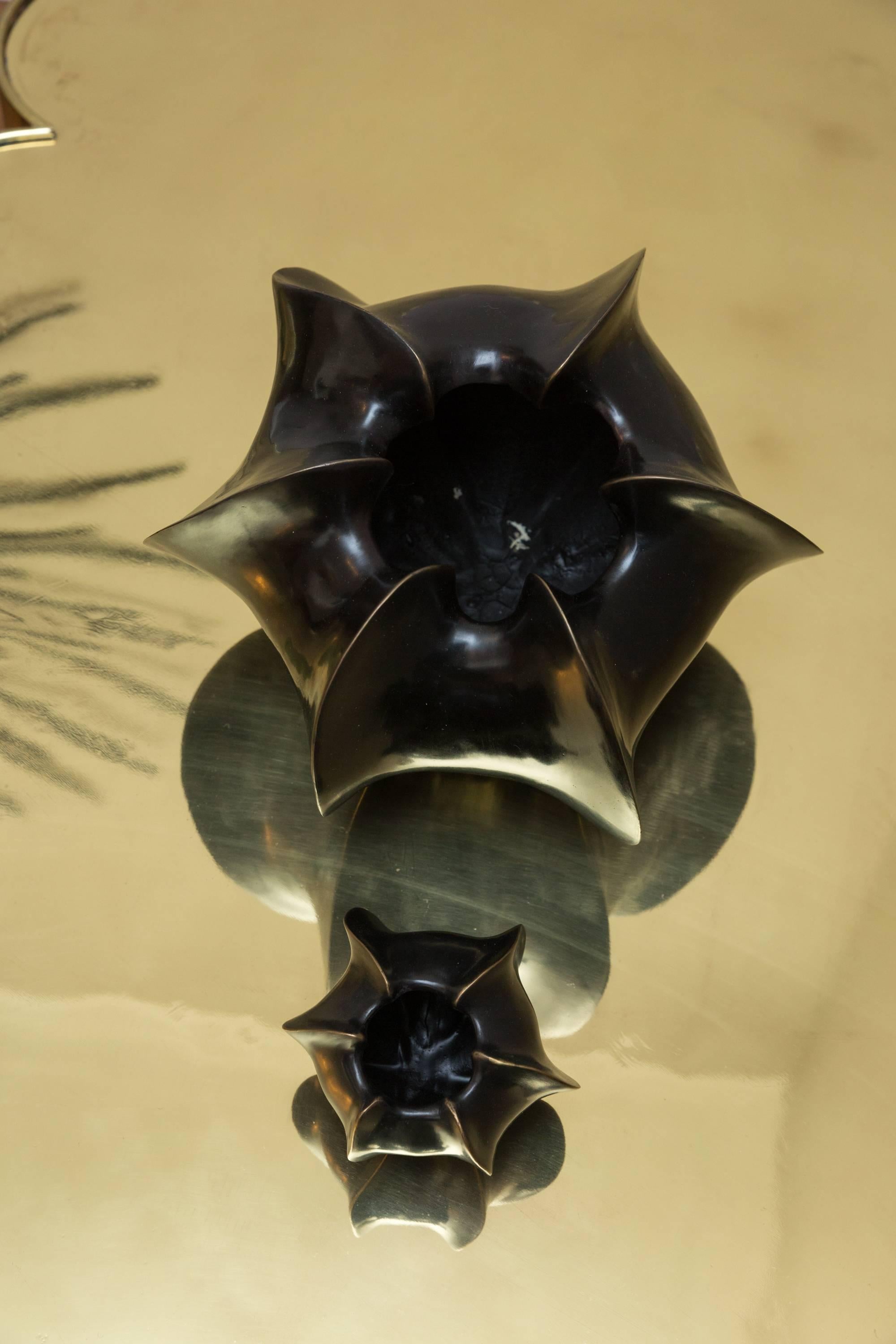 Modern Bronze Vases Starfruit Objects For Sale