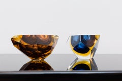 Set of Two Murano Glass, Bowls by Sommerso, Italy, circa 1960
