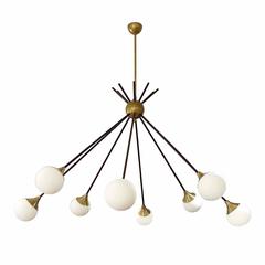 Very Elegant Eight Lights Italian Chandelier in the Style of Stilnovo