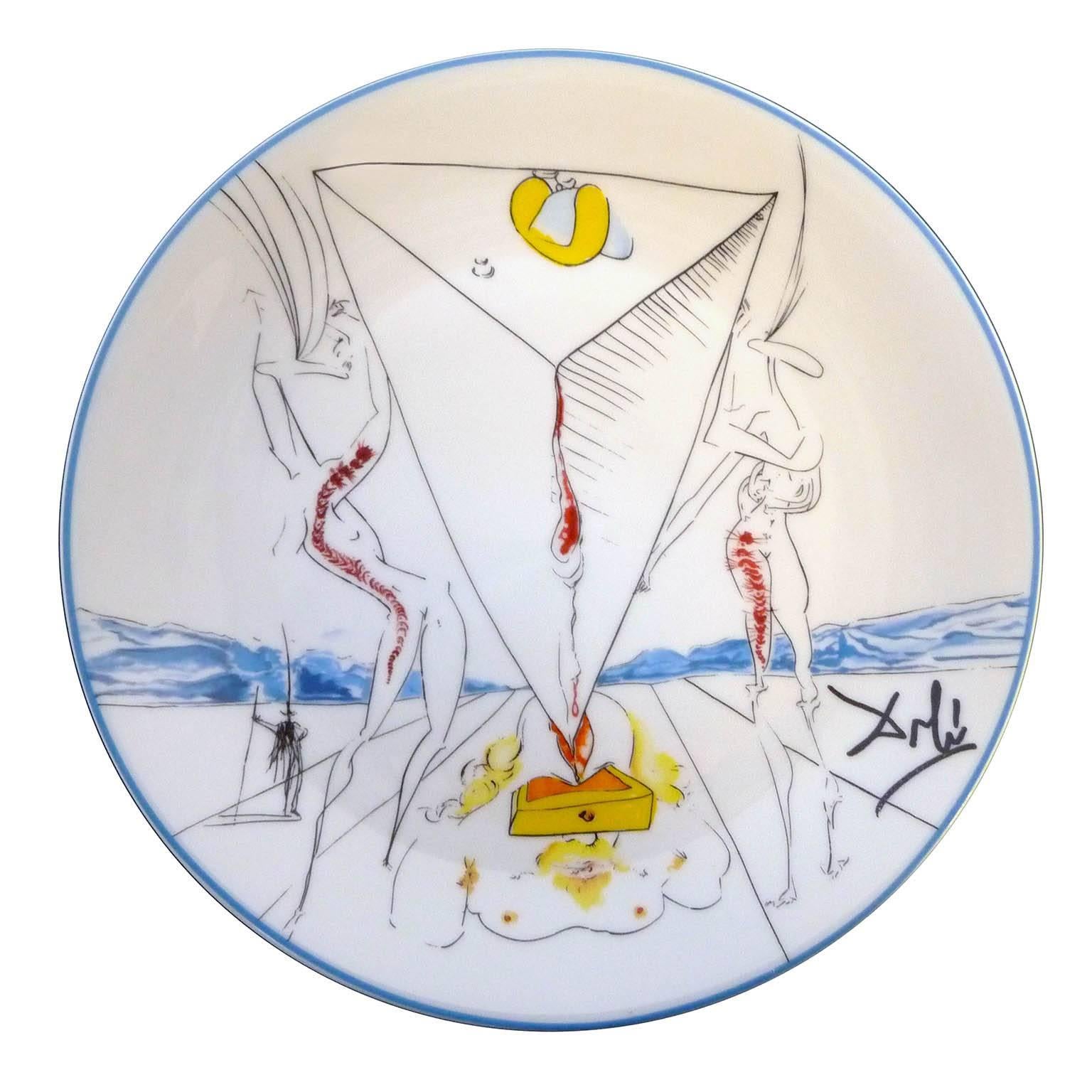 French Salvador Dali Six Limoges Porcelain Plates the Conquest of Cosmos