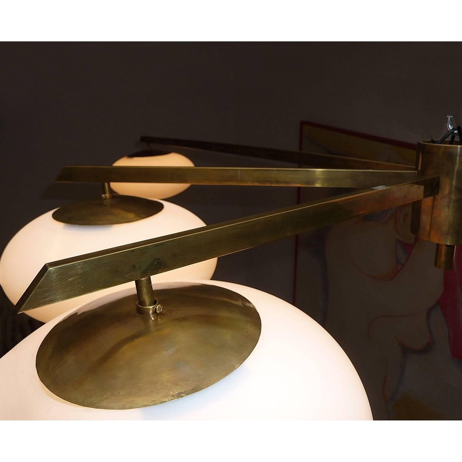 Brass Impressive Ceiling Lamp in Italian Mid-Century Style