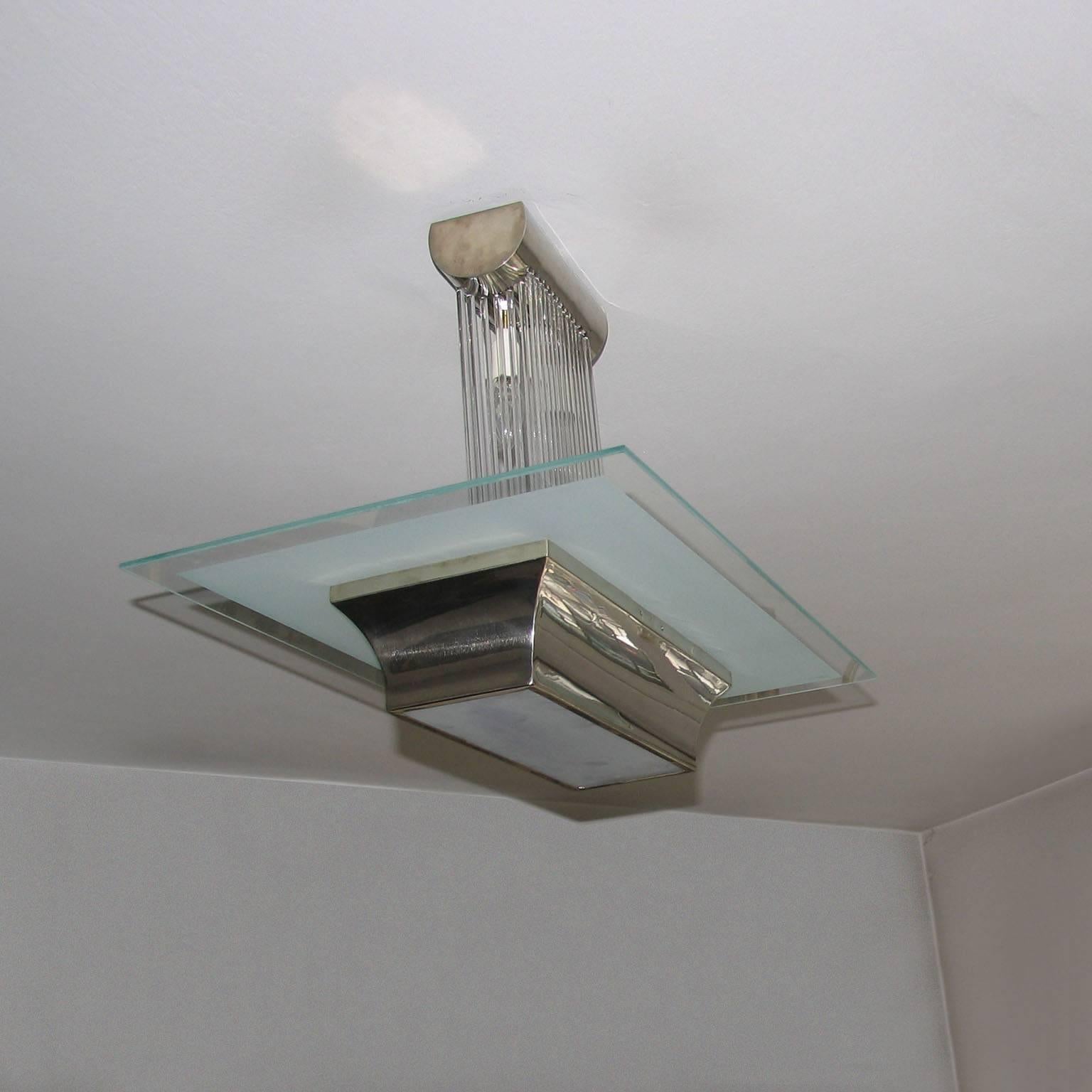 Modernist Art Deco Petitot Ceiling Light 1