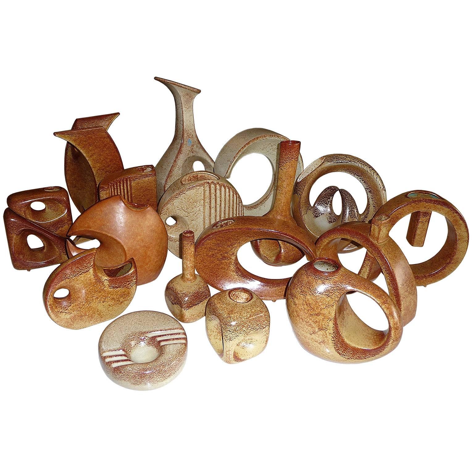 Collection of Ceramic Bertoncello Sculptural Vases