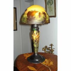 Gorgeous Daum Nancy Art Nouveau Cameo Table Lamp