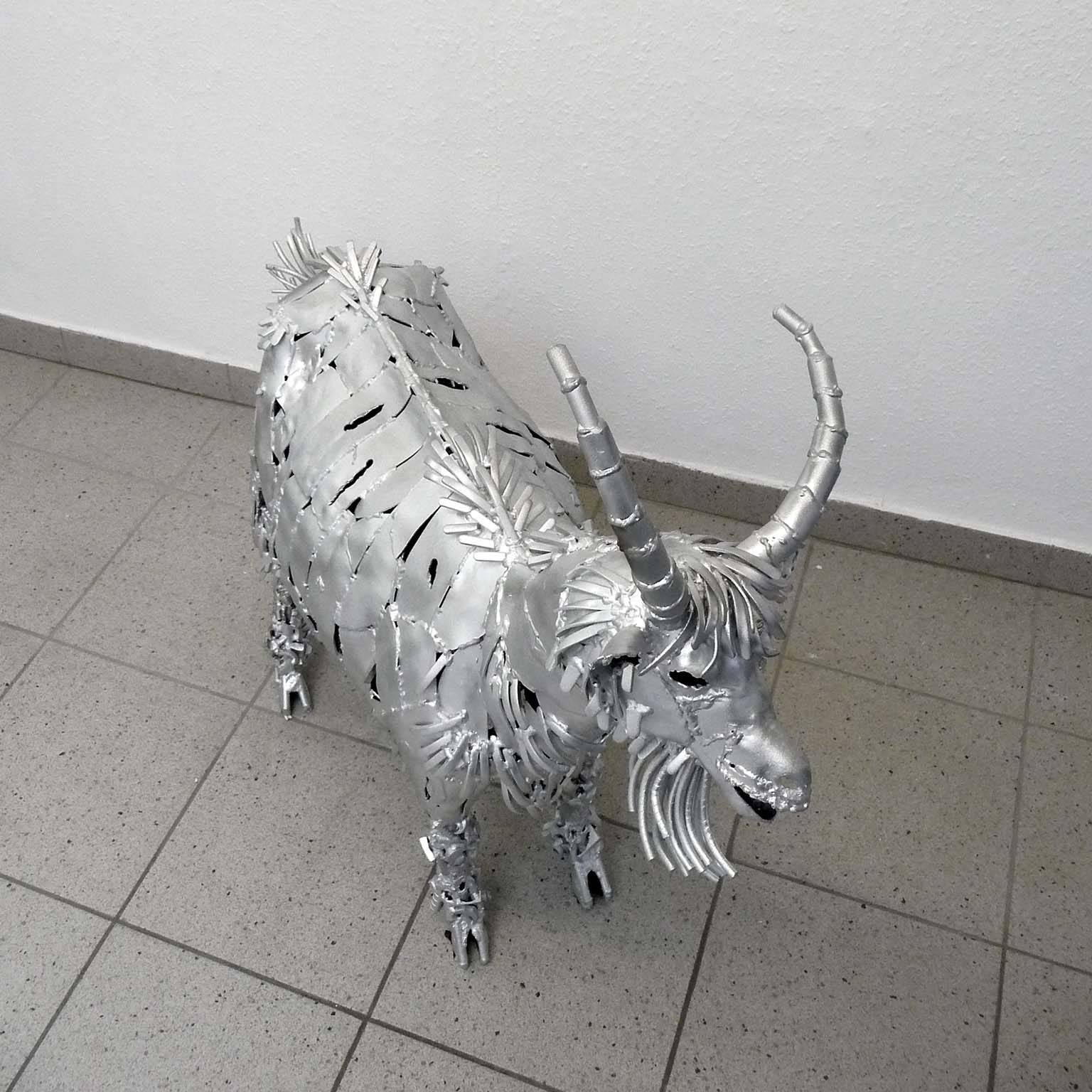Unique Piece Sculpture Metal Goat by Veikko Haukkavaara, Finland, 1979 In Excellent Condition In Bochum, NRW