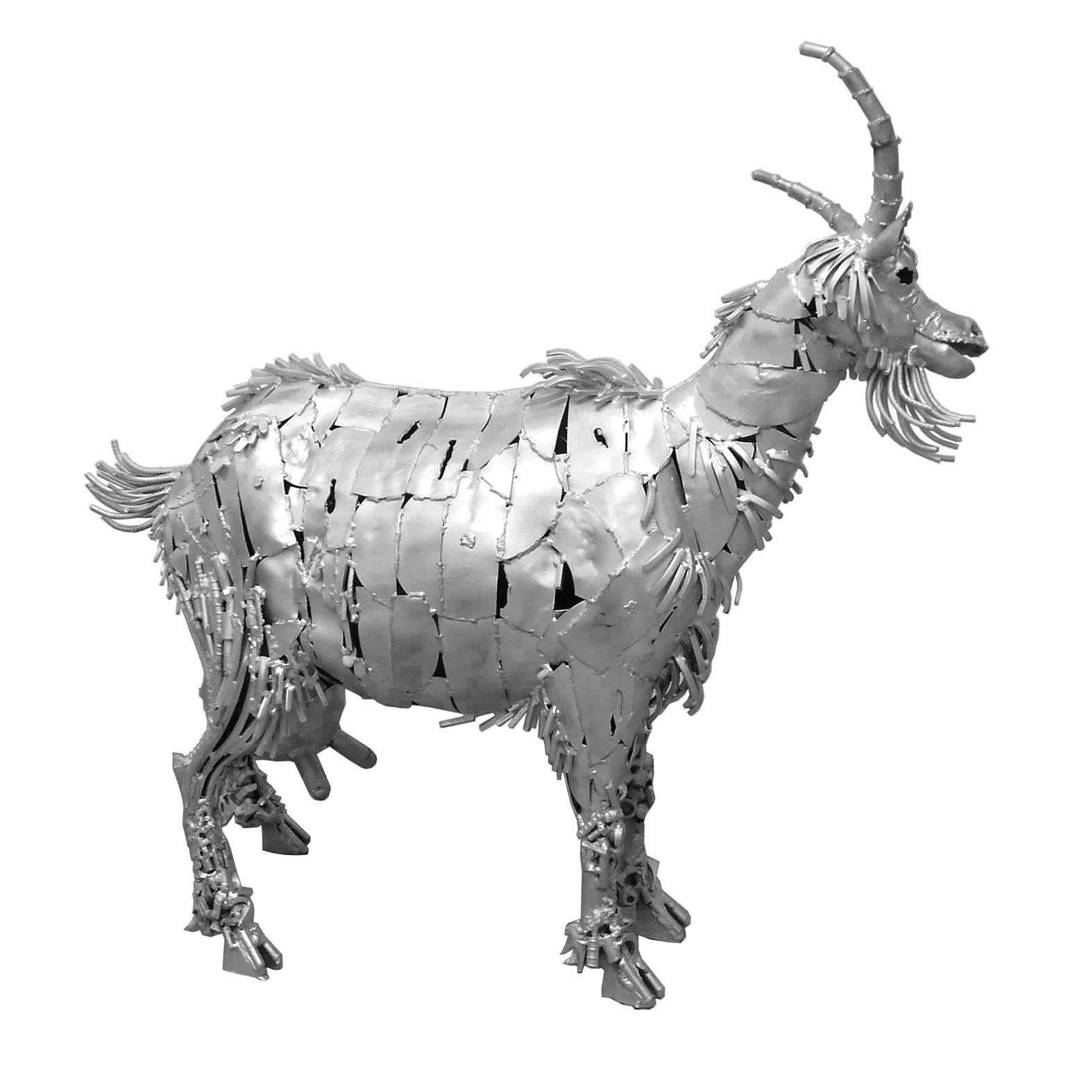 Unique Piece Sculpture Metal Goat by Veikko Haukkavaara, Finland, 1979