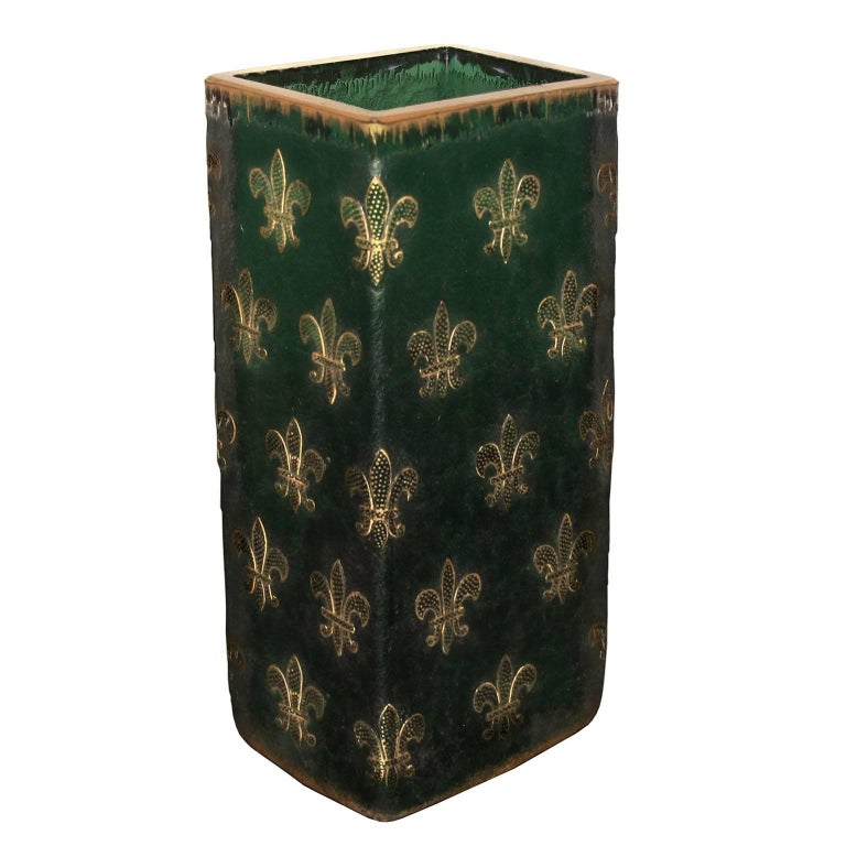 Daum Nancy Cameo Glass Fleur De Lis Vase For Sale At 1stdibs